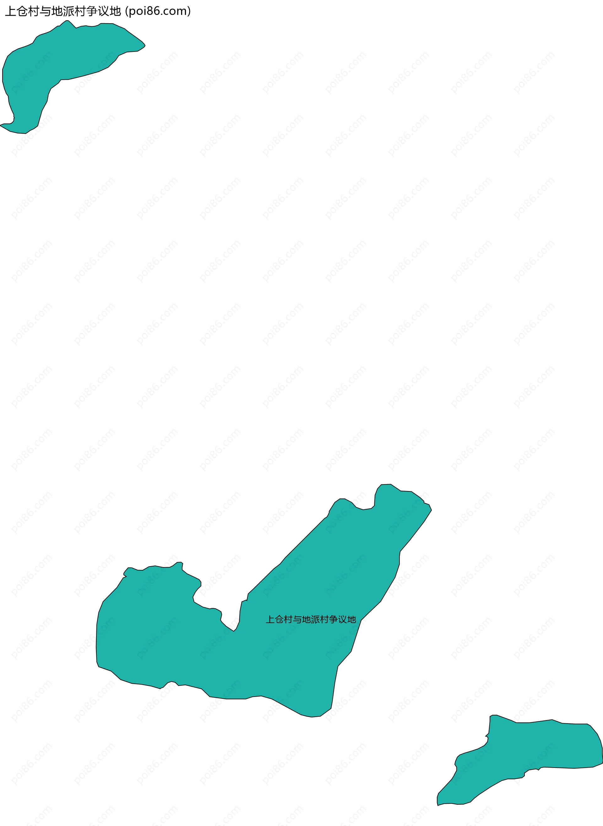 上仓村与地派村争议地边界地图