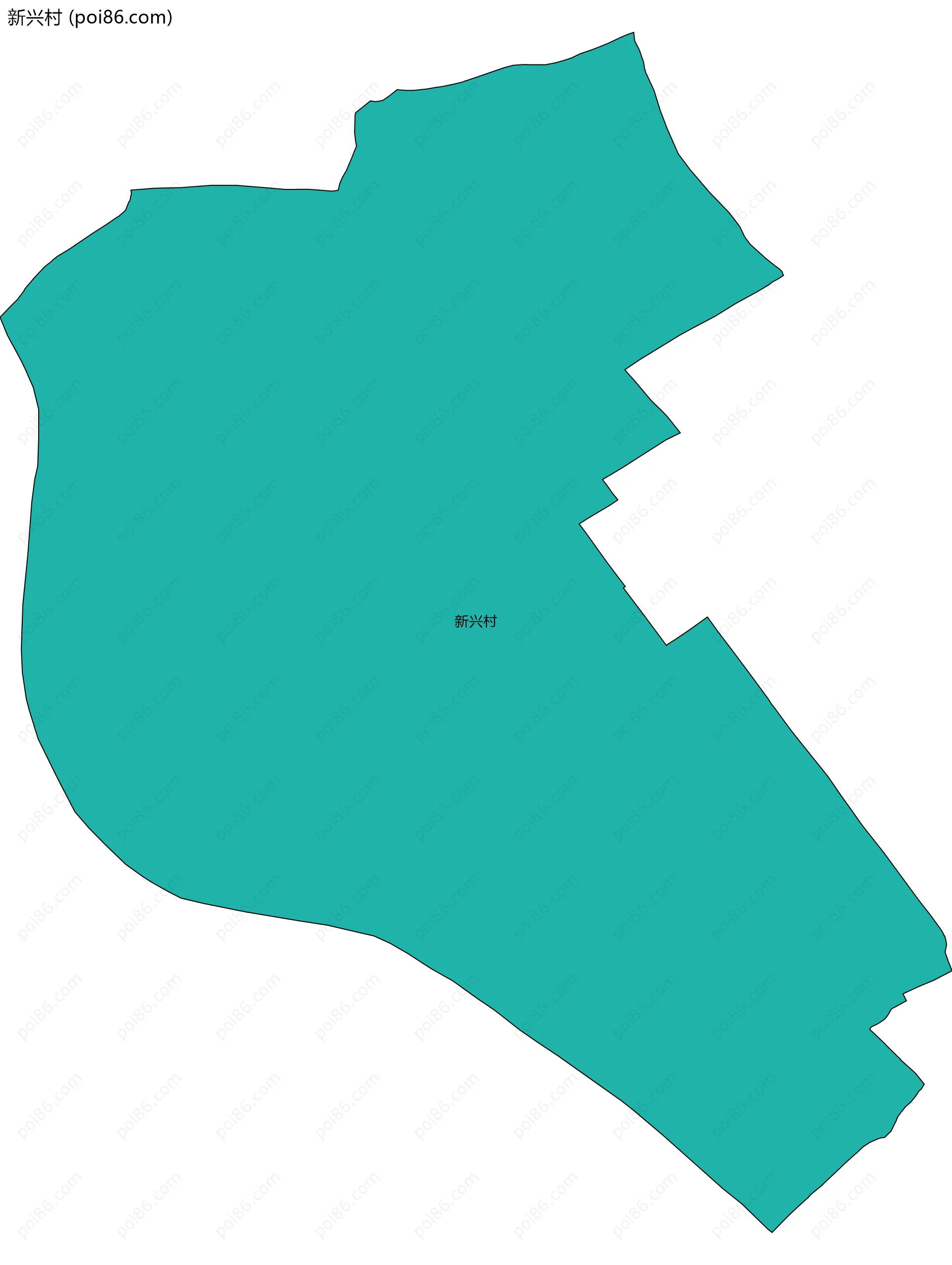 新兴村边界地图