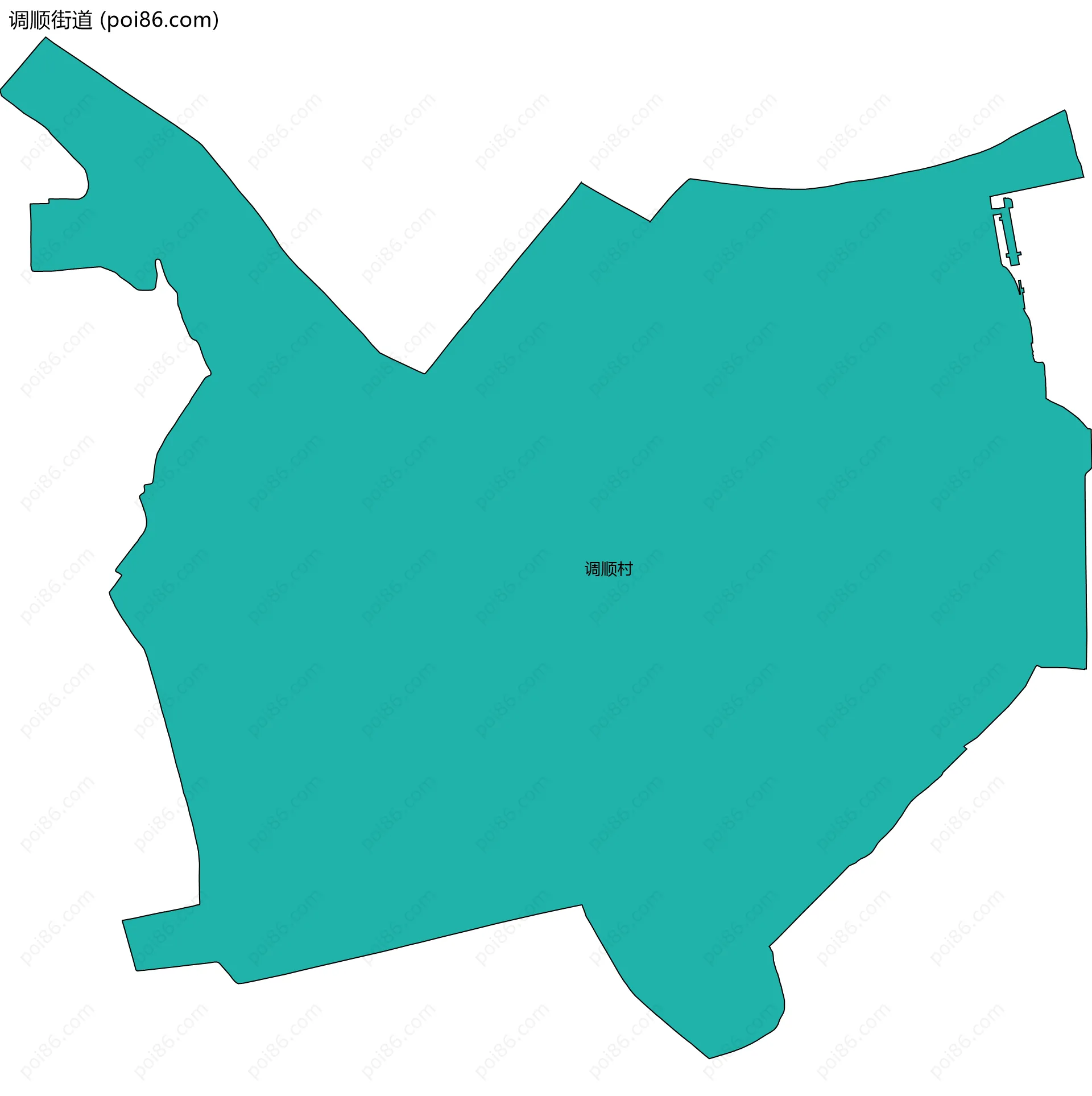 调顺街道边界地图(五级行政区划)