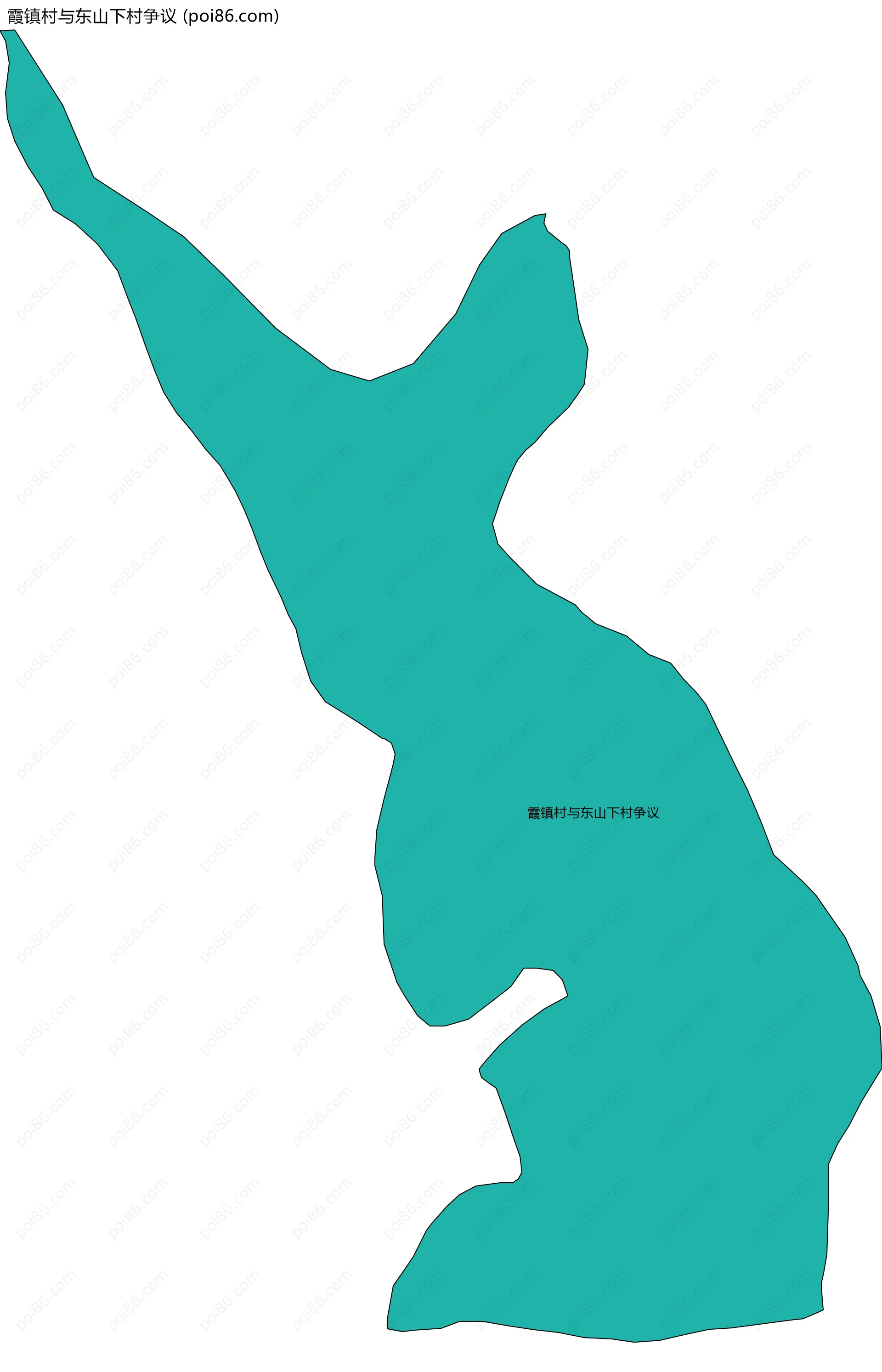 霞镇村与东山下村争议边界地图