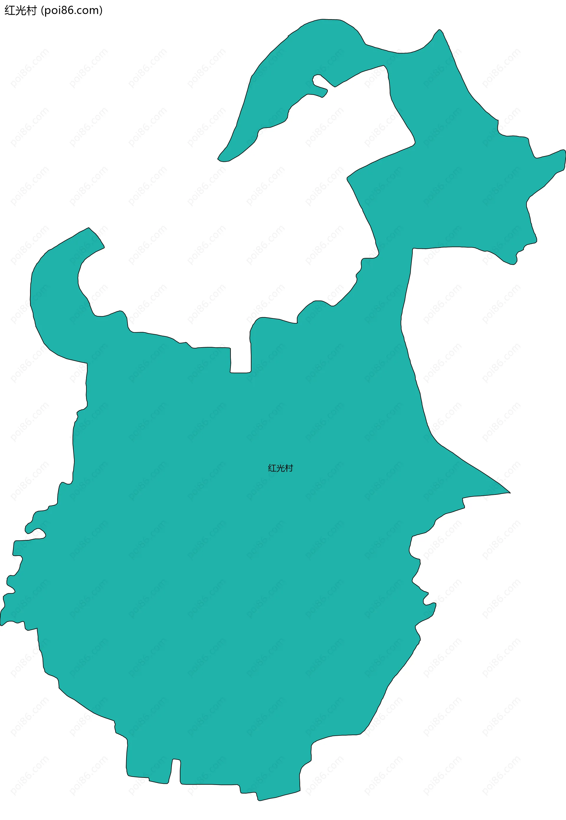 红光村边界地图