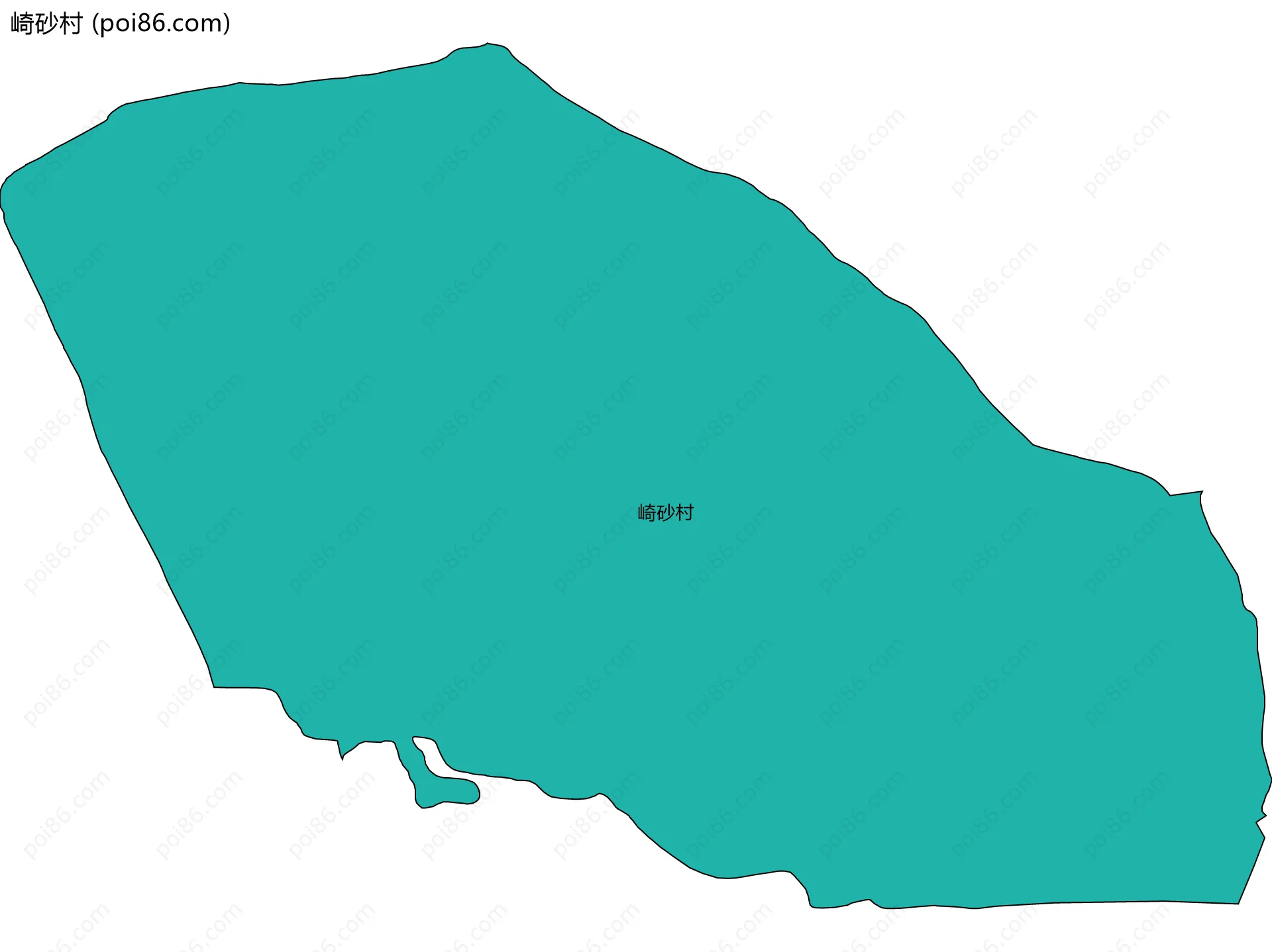 崎砂村边界地图