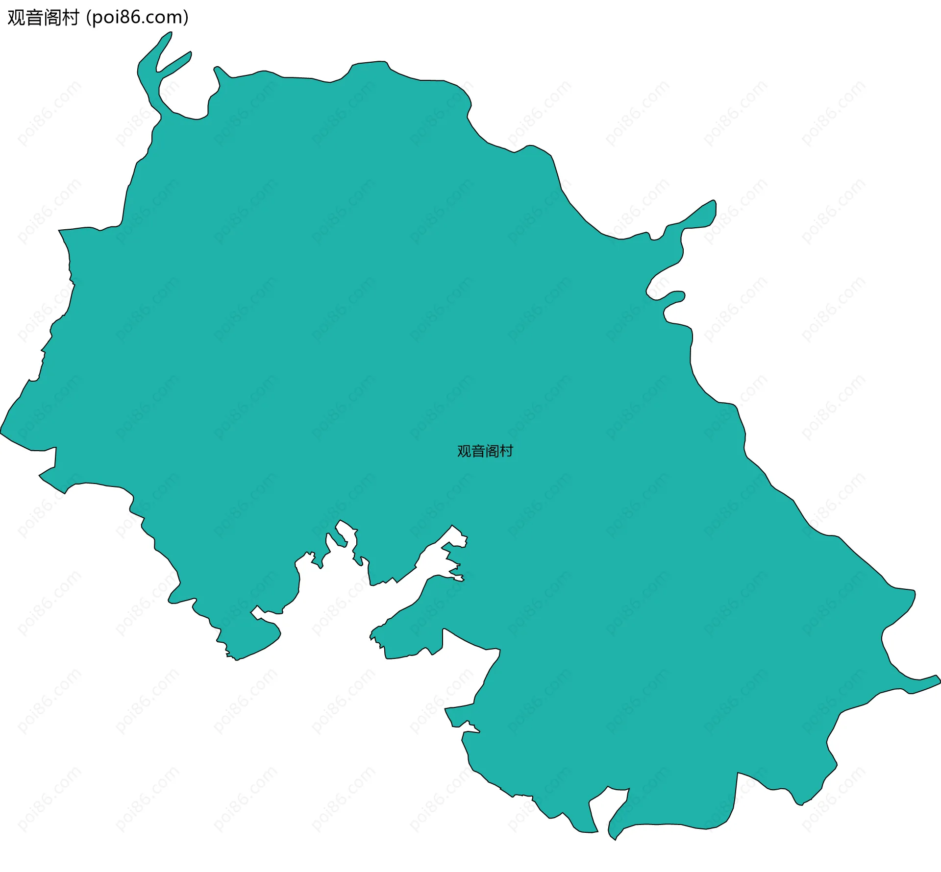 观音阁村边界地图