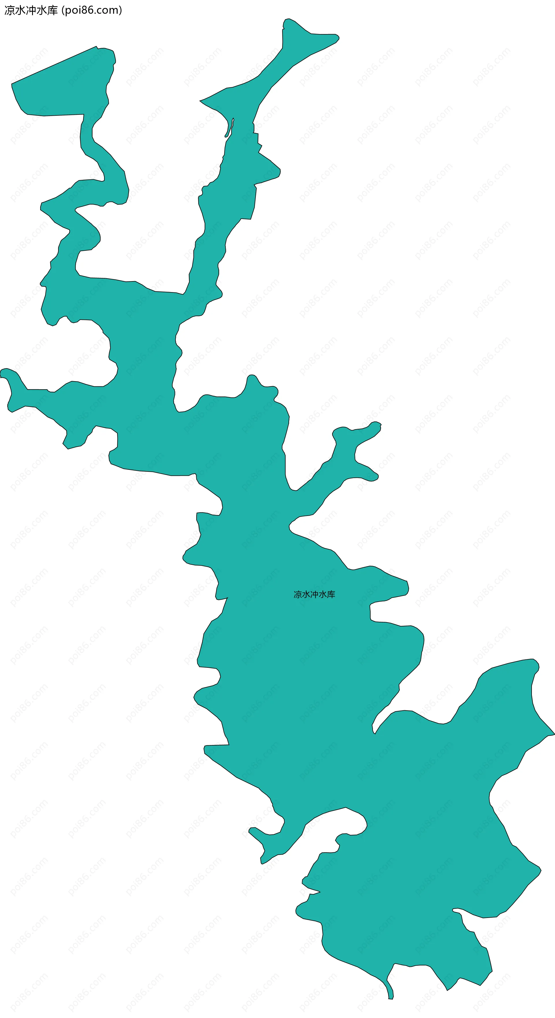 凉水冲水库边界地图