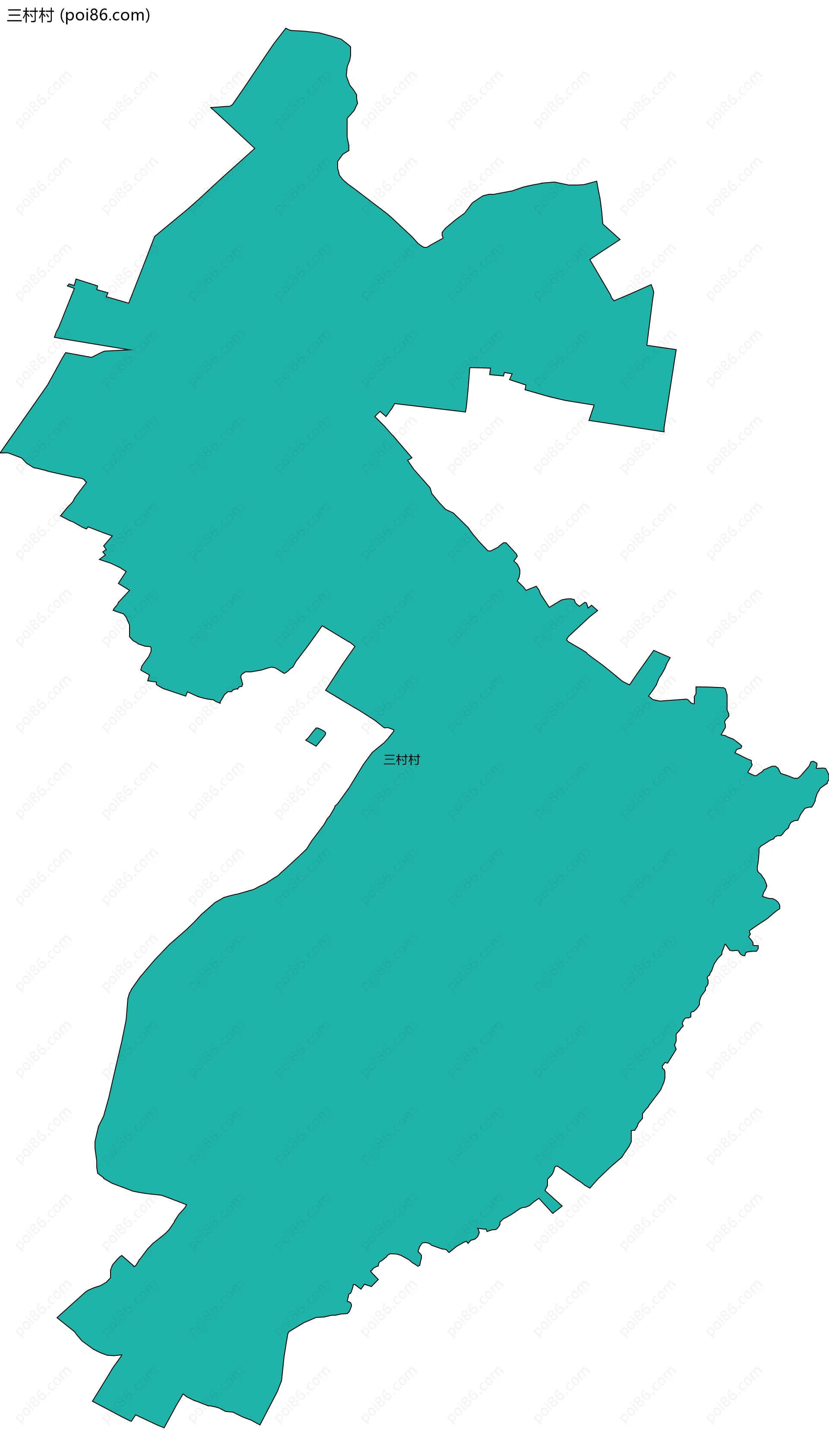 三村村边界地图