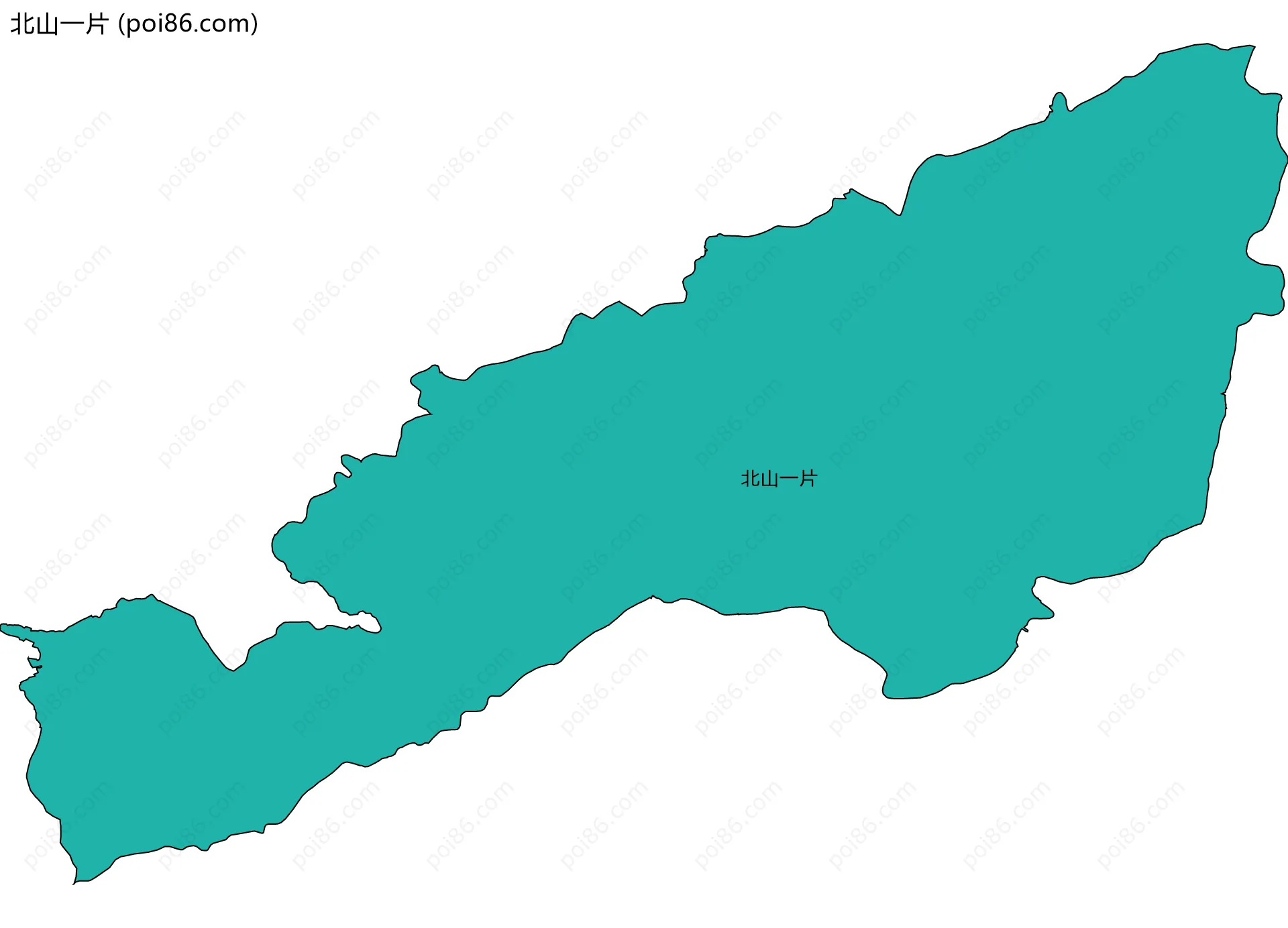 北山一片边界地图
