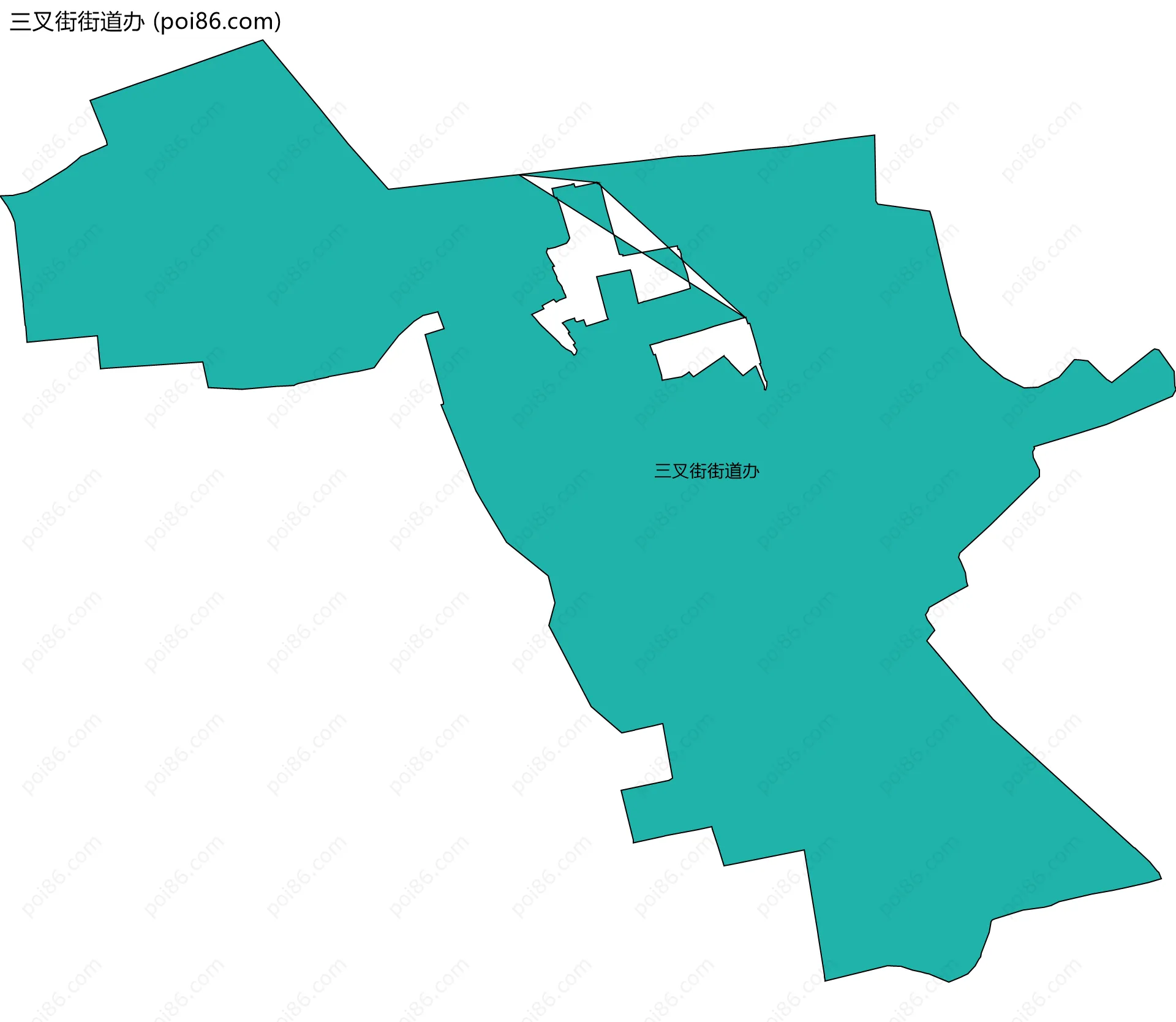 三叉街街道办边界地图