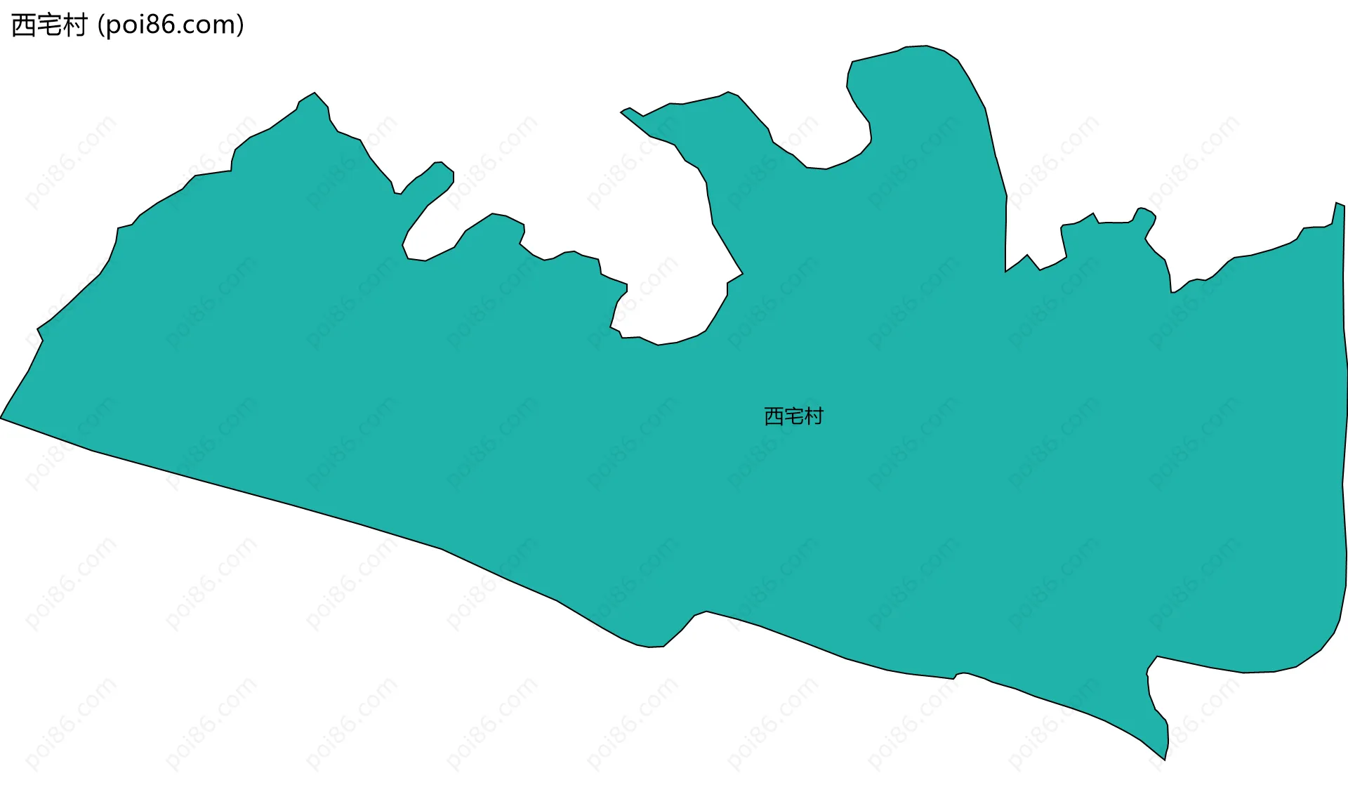 西宅村边界地图