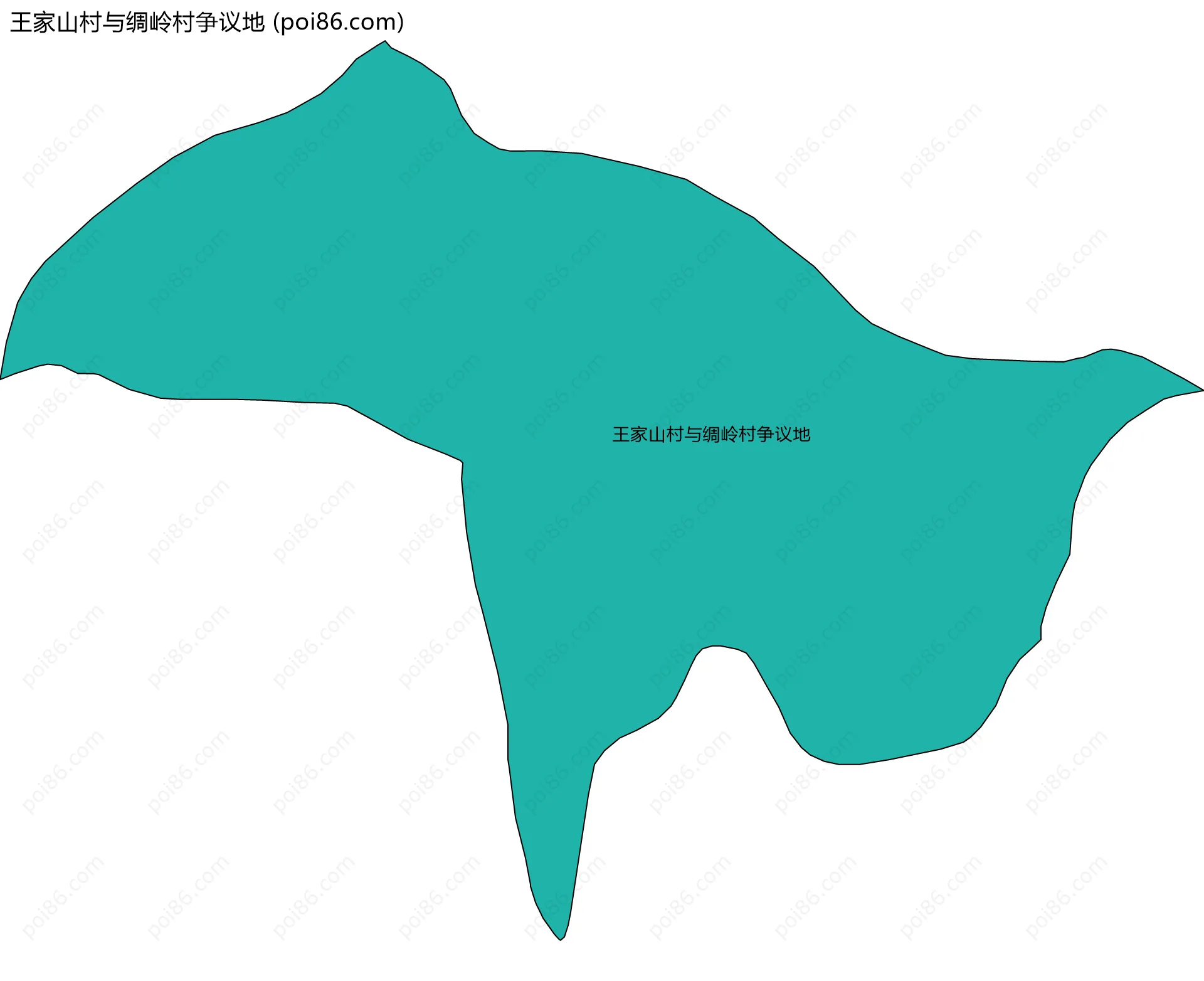 王家山村与绸岭村争议地边界地图