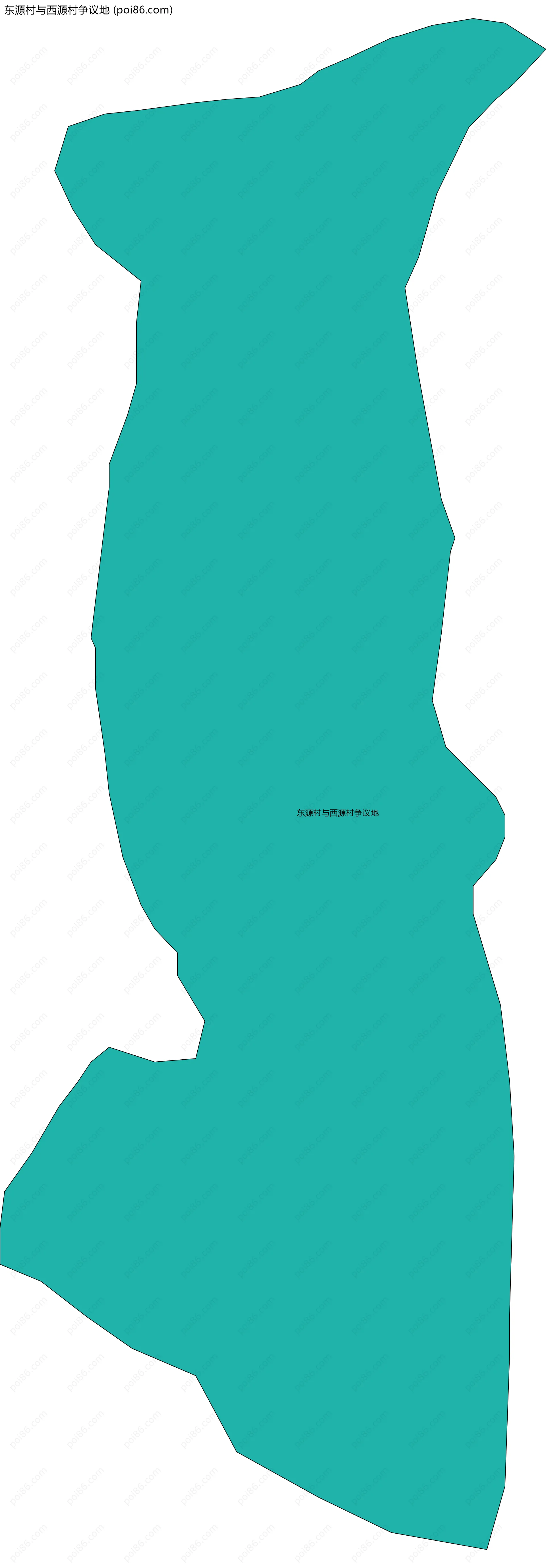 东源村与西源村争议地边界地图