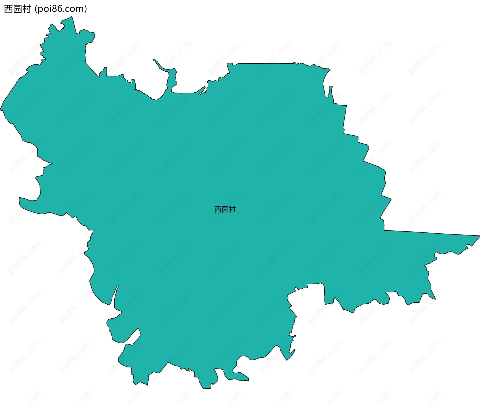 西园村边界地图
