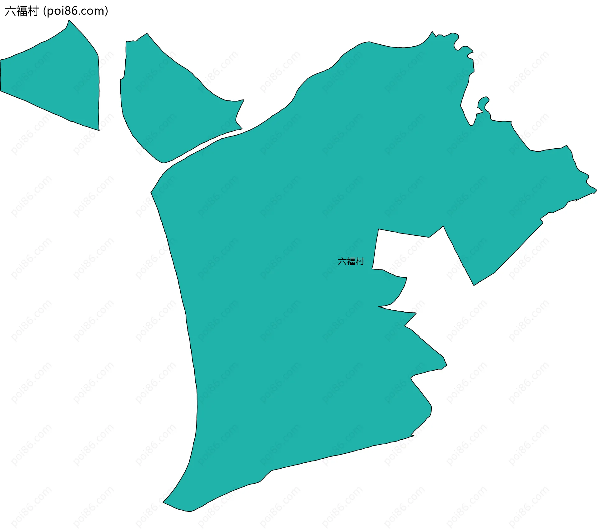 六福村边界地图