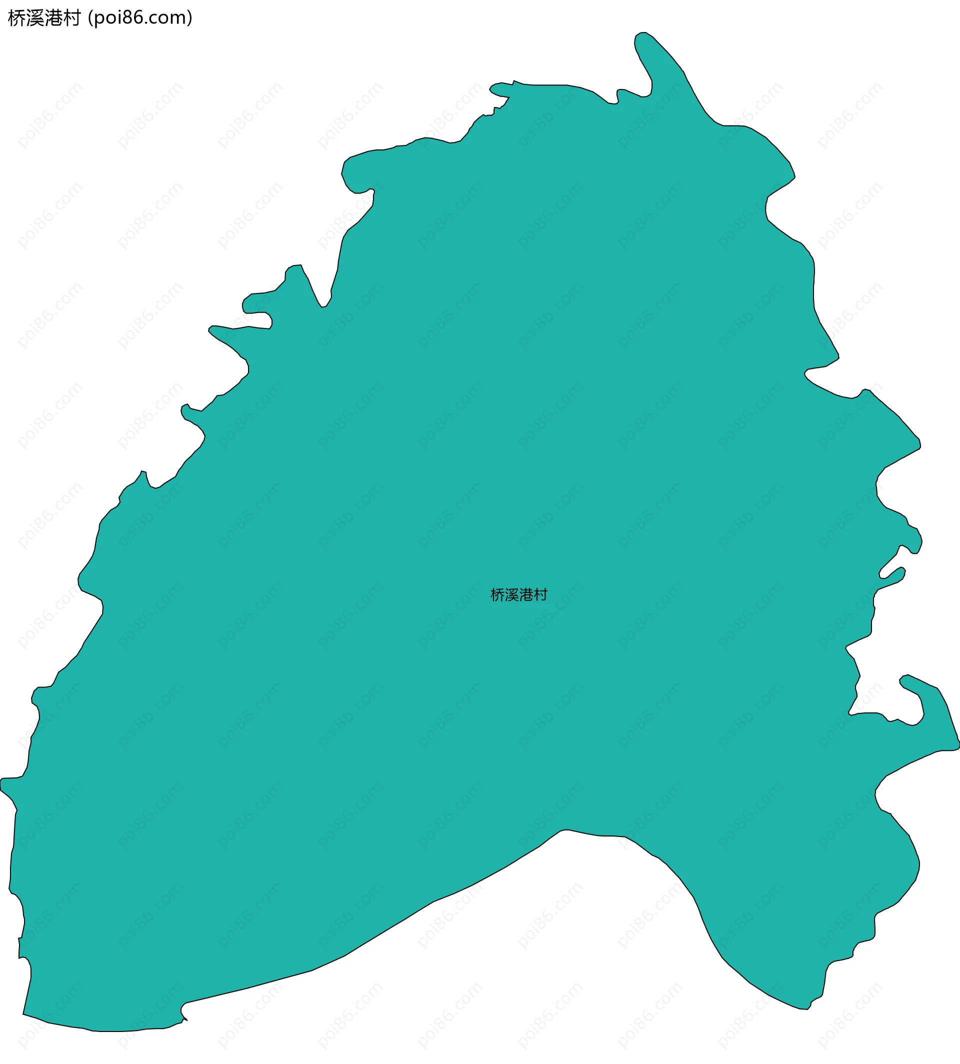 桥溪港村边界地图