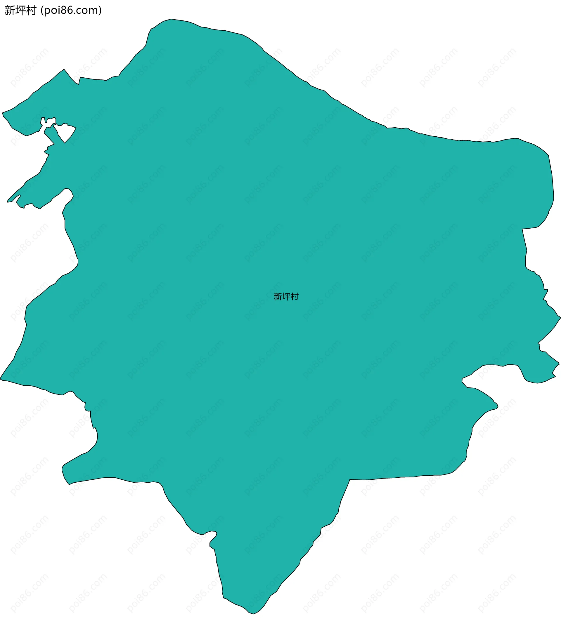 新坪村边界地图