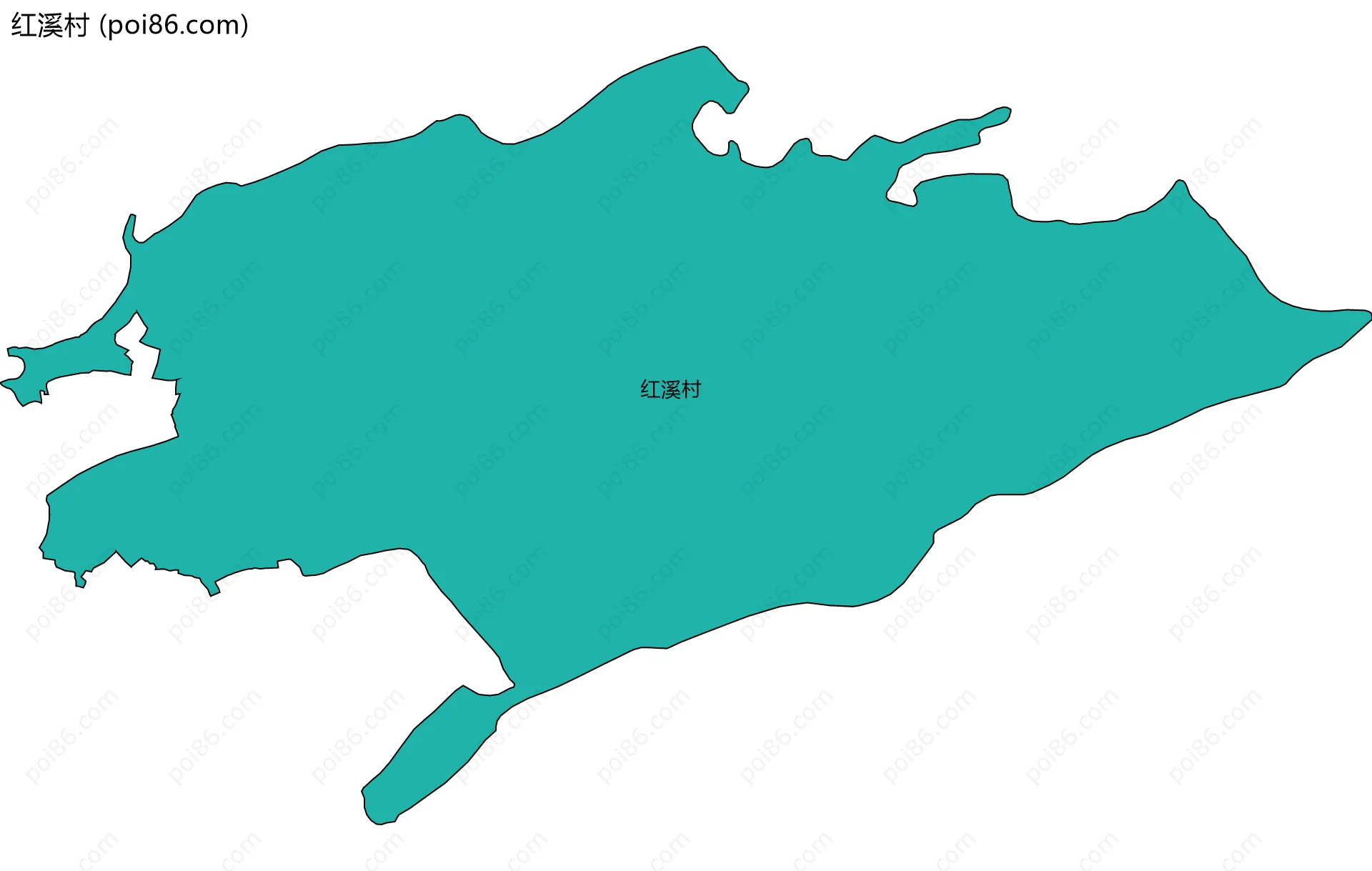 红溪村边界地图