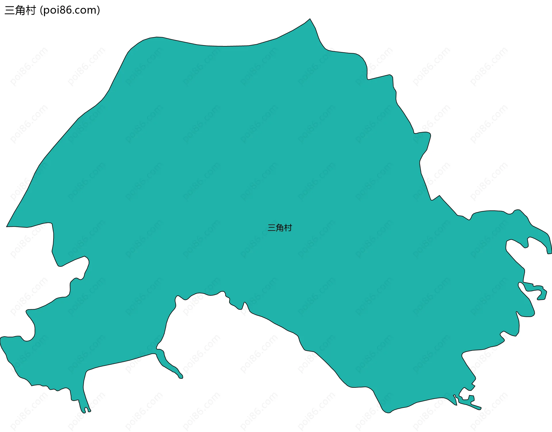 三角村边界地图