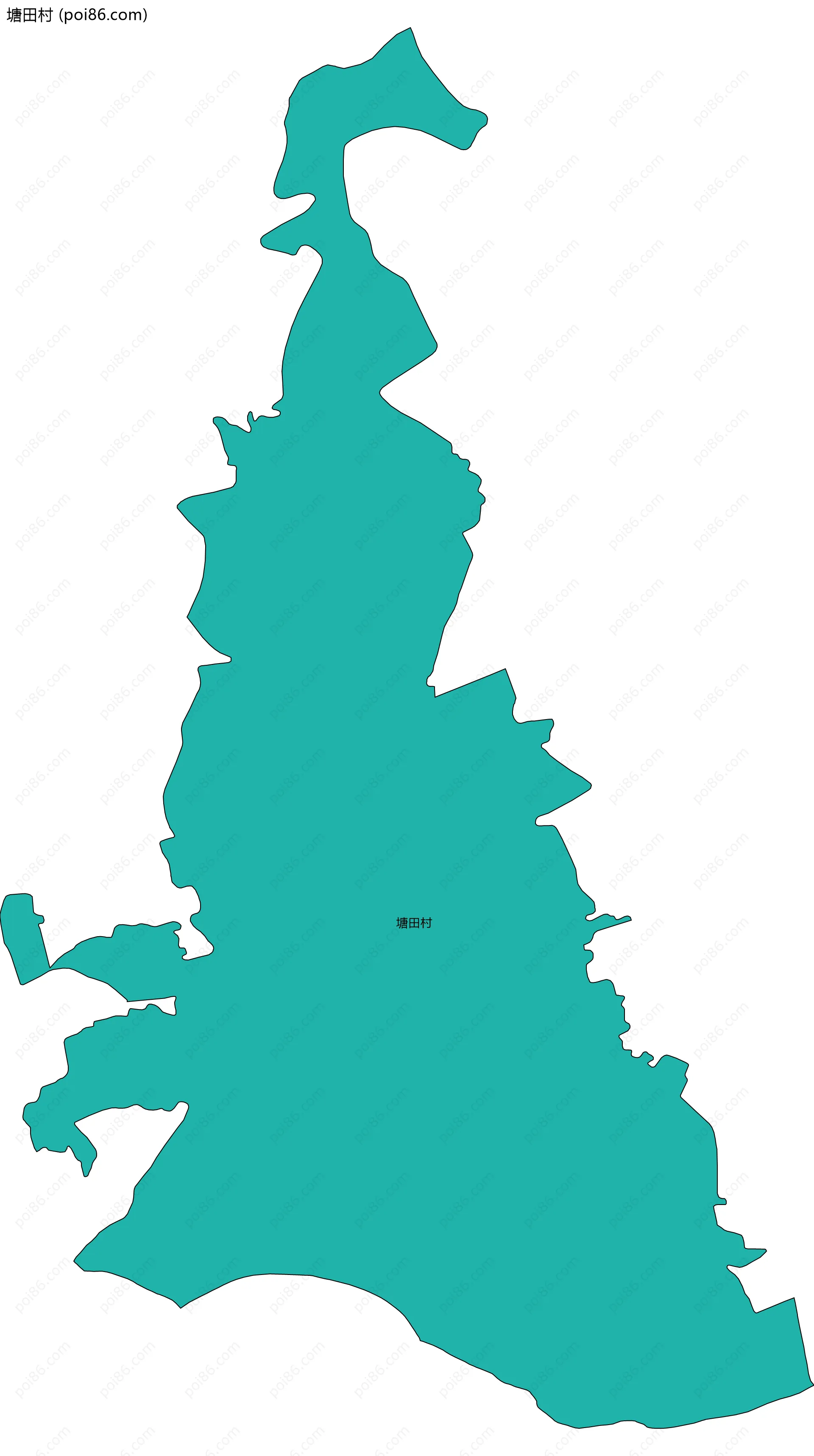 塘田村边界地图