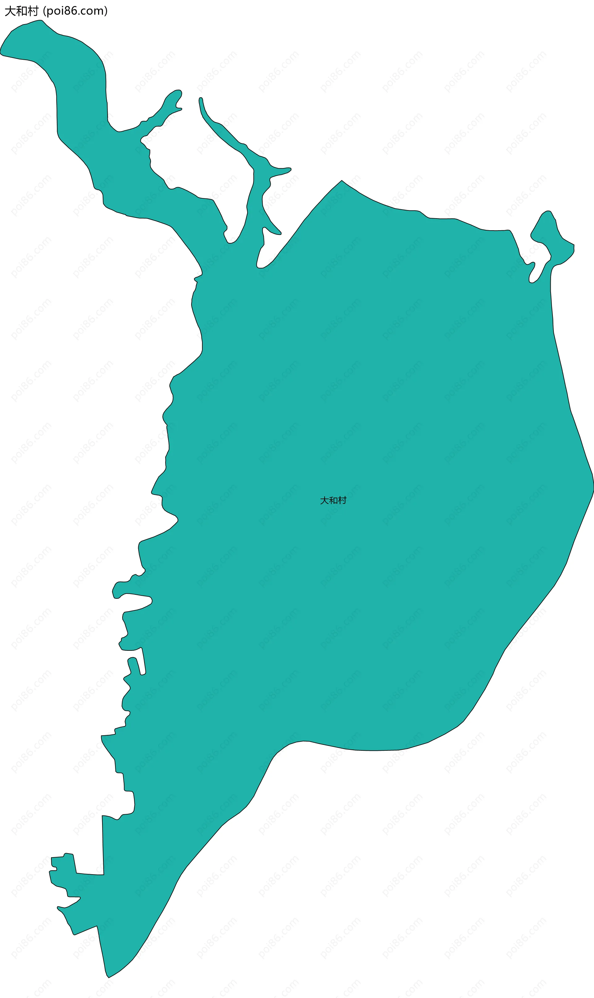 大和村边界地图