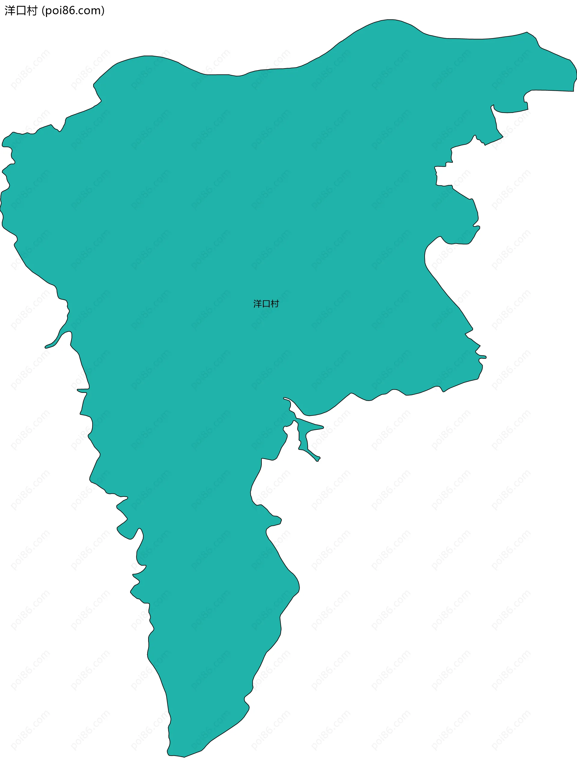 洋口村边界地图