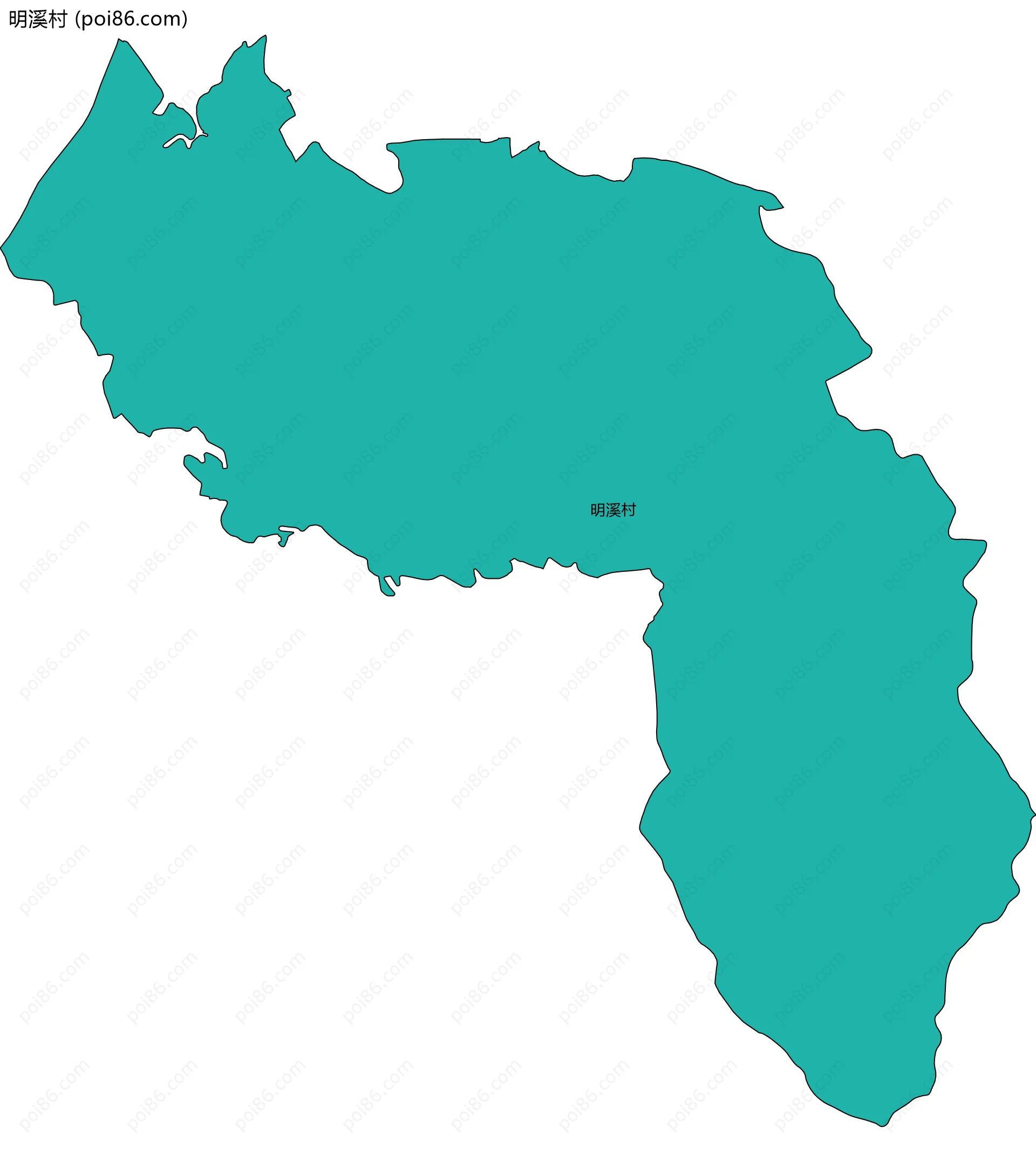 明溪村边界地图