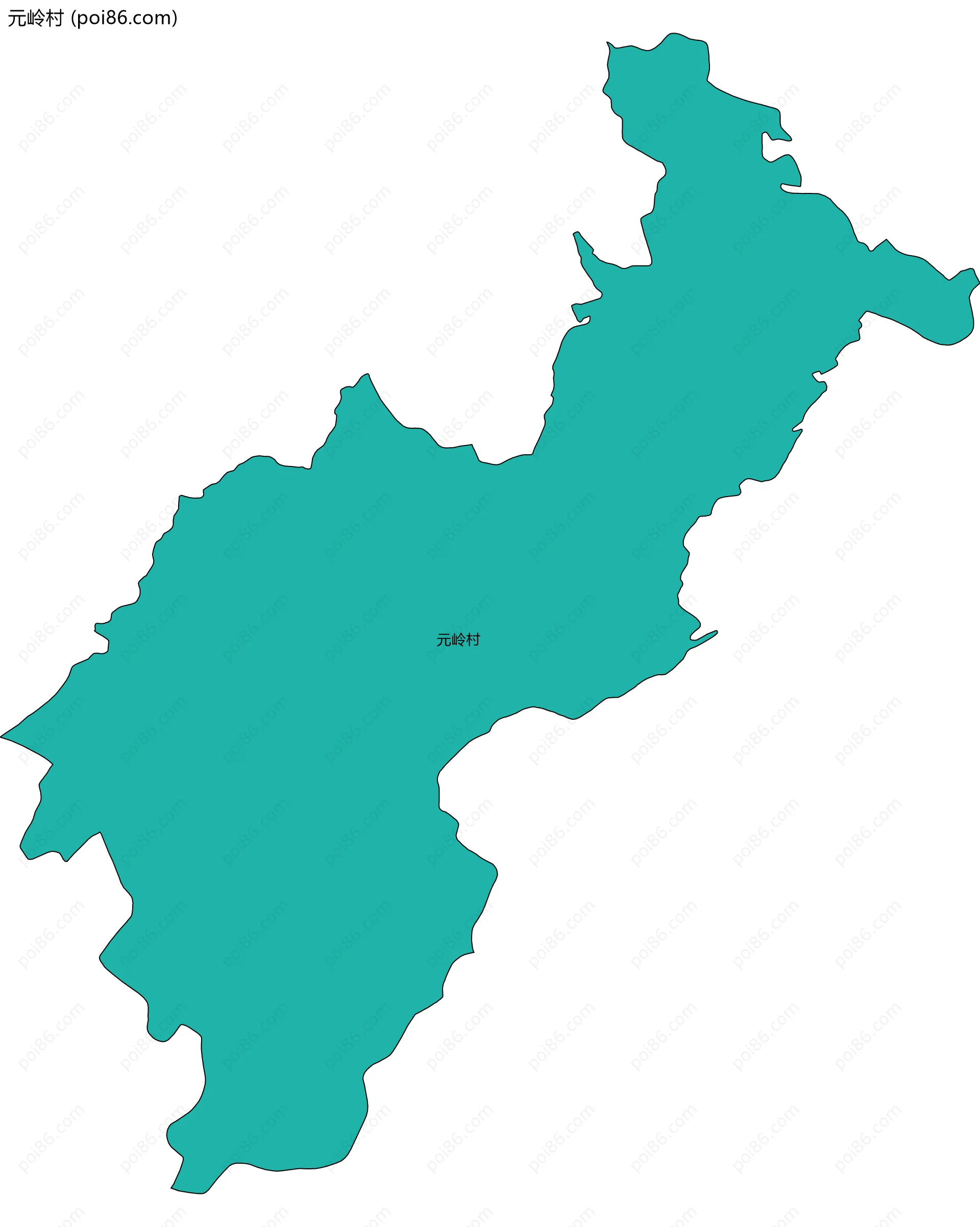 元岭村边界地图