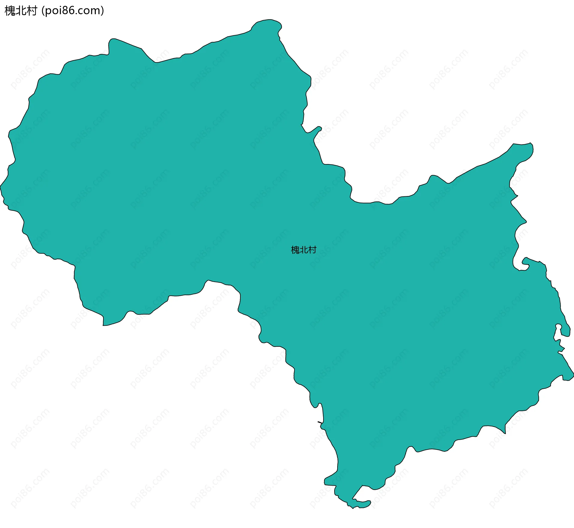 槐北村边界地图