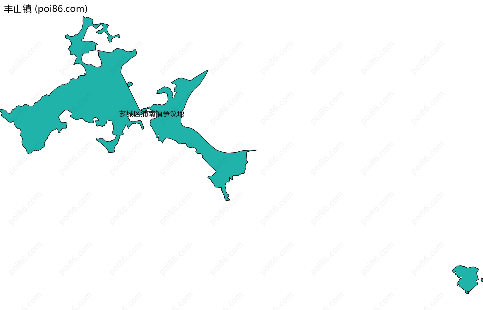 丰山镇边界地图(五级行政区划)