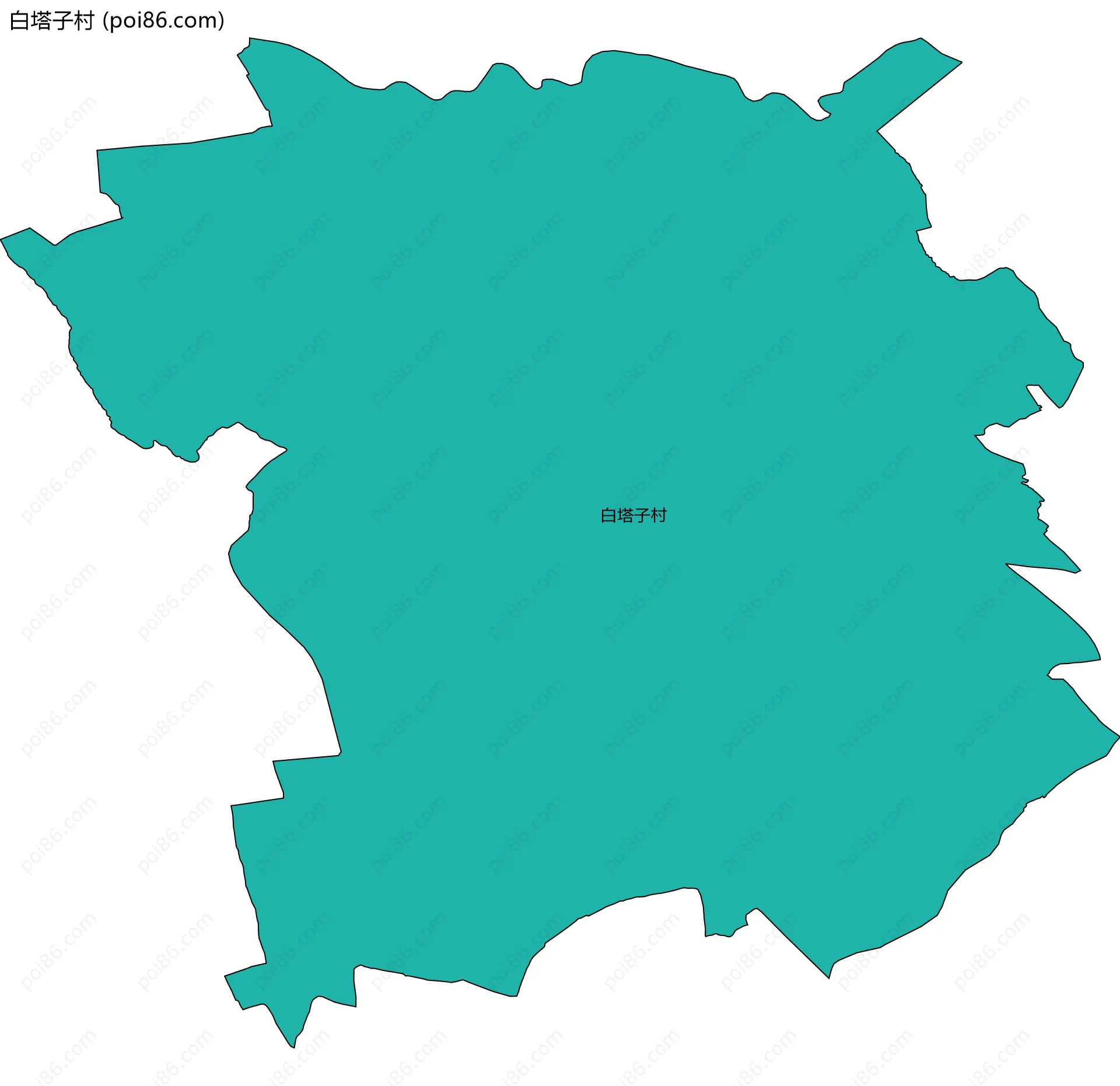 白塔子村边界地图