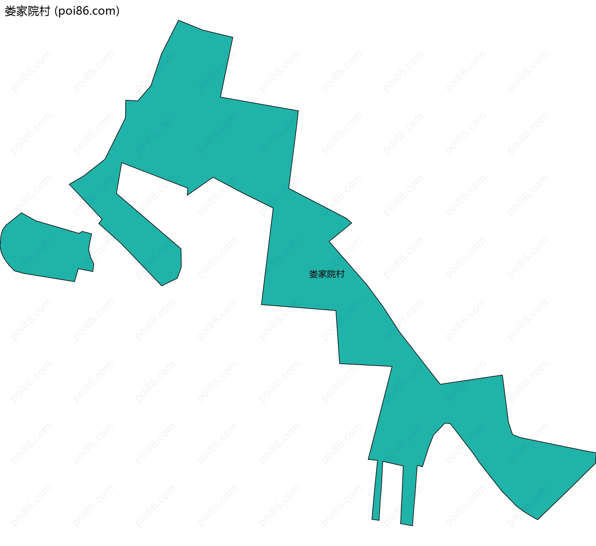 娄家院村边界地图