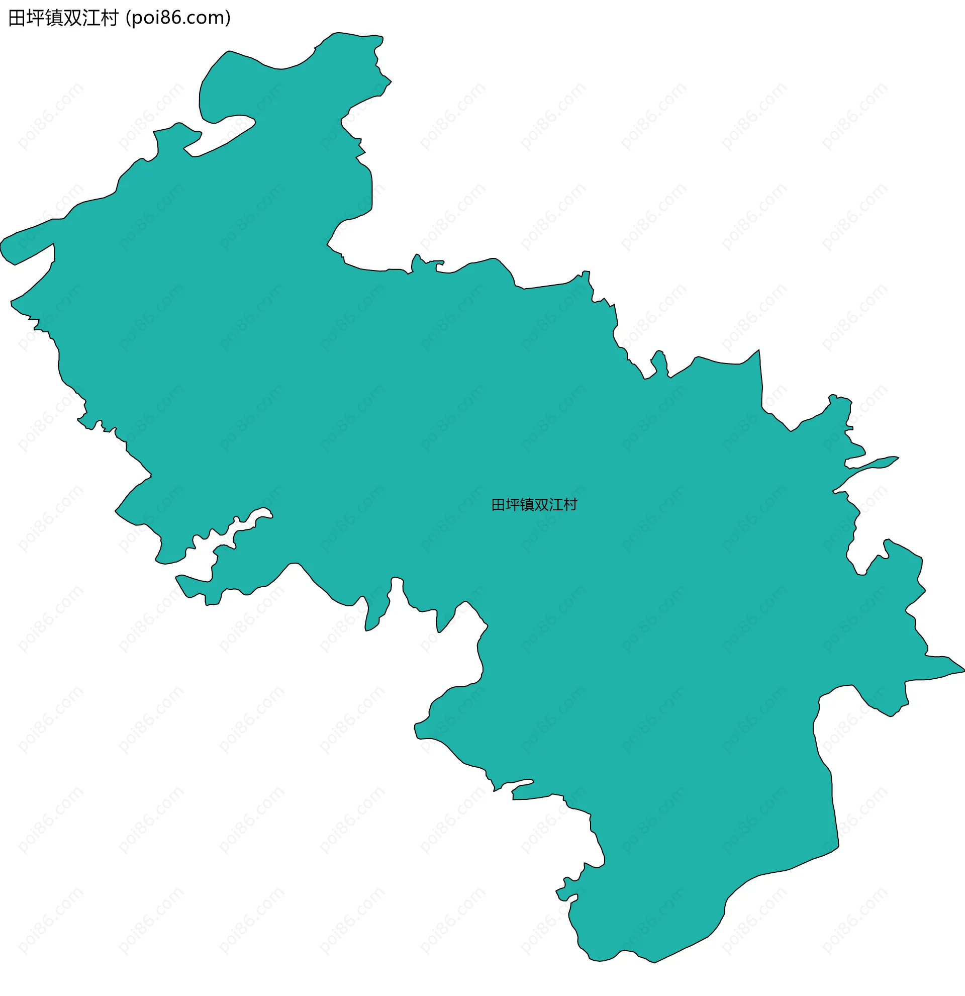 田坪镇双江村边界地图