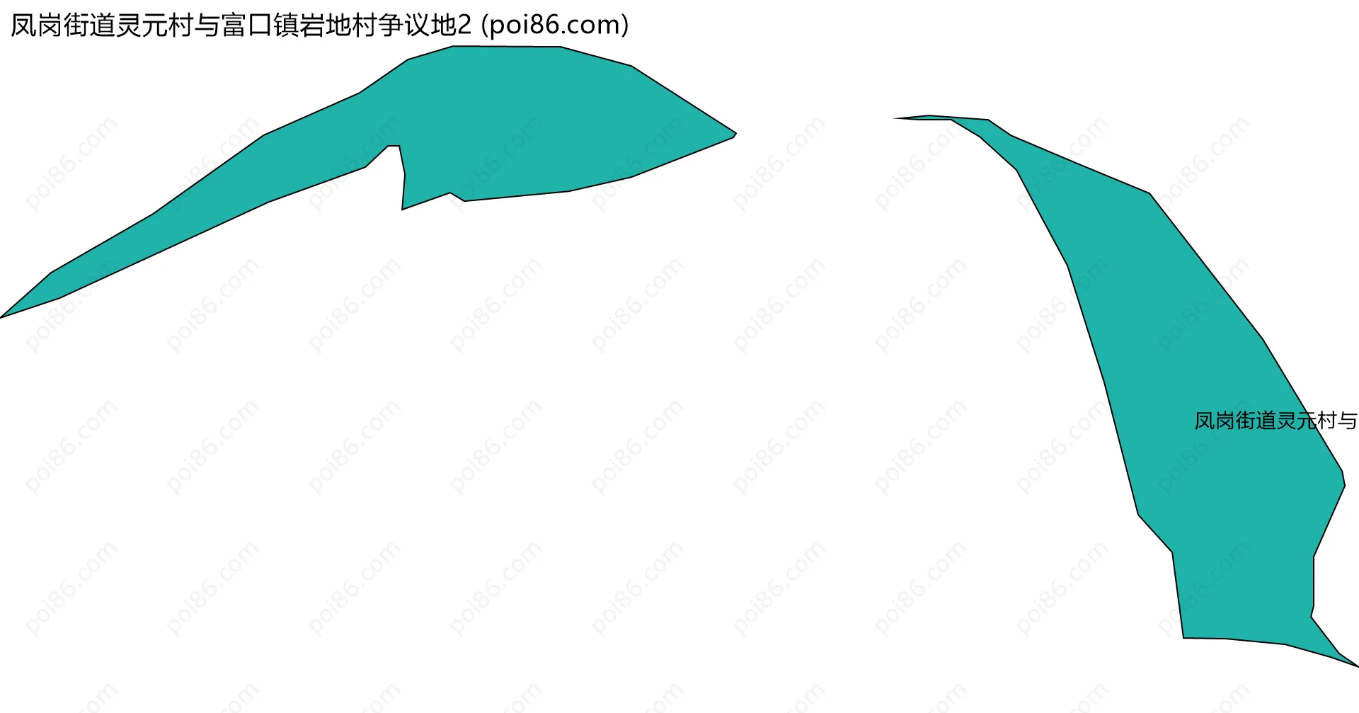 凤岗街道灵元村与富口镇岩地村争议地2边界地图