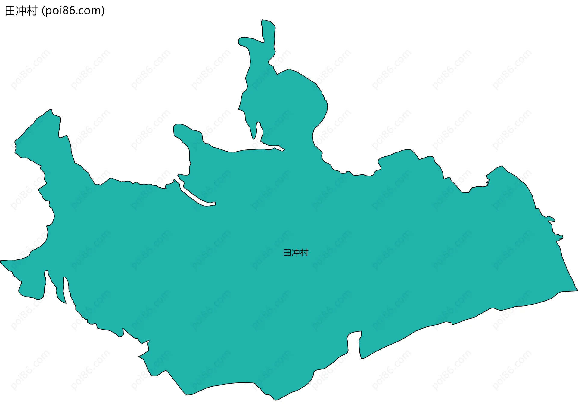 田冲村边界地图