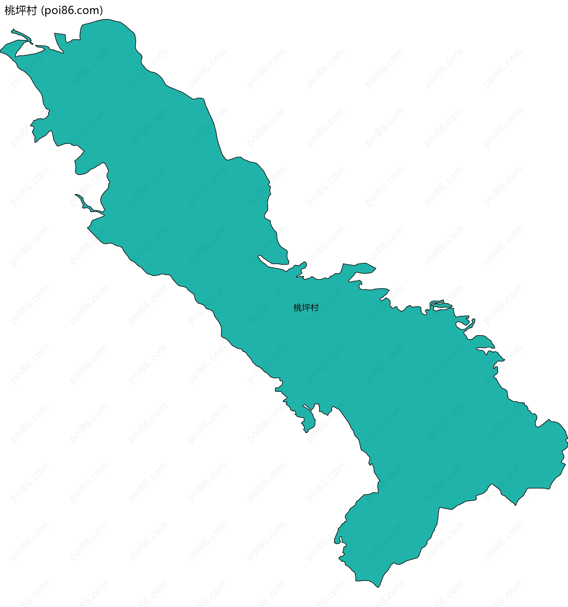 桃坪村边界地图