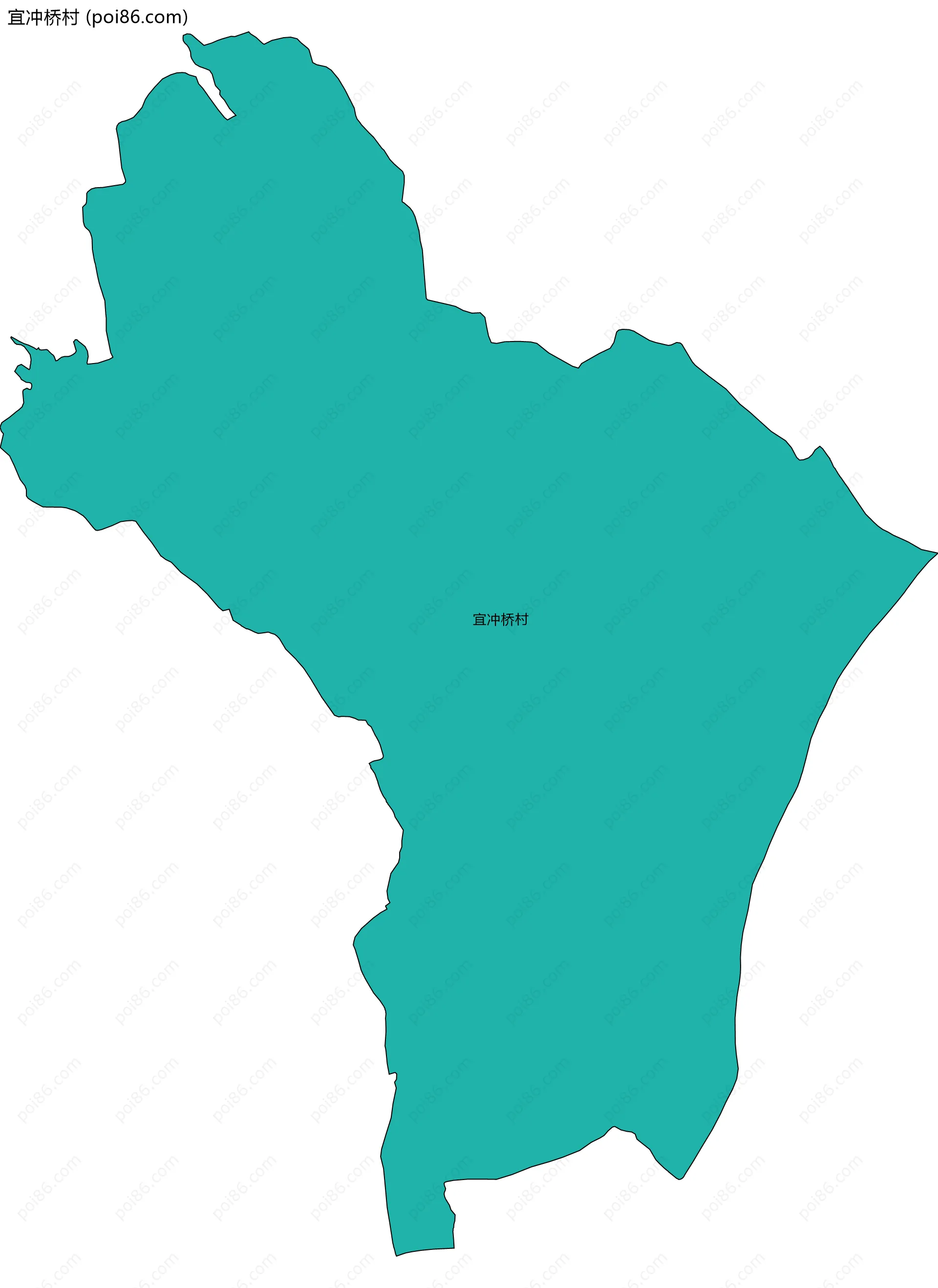 宜冲桥村边界地图