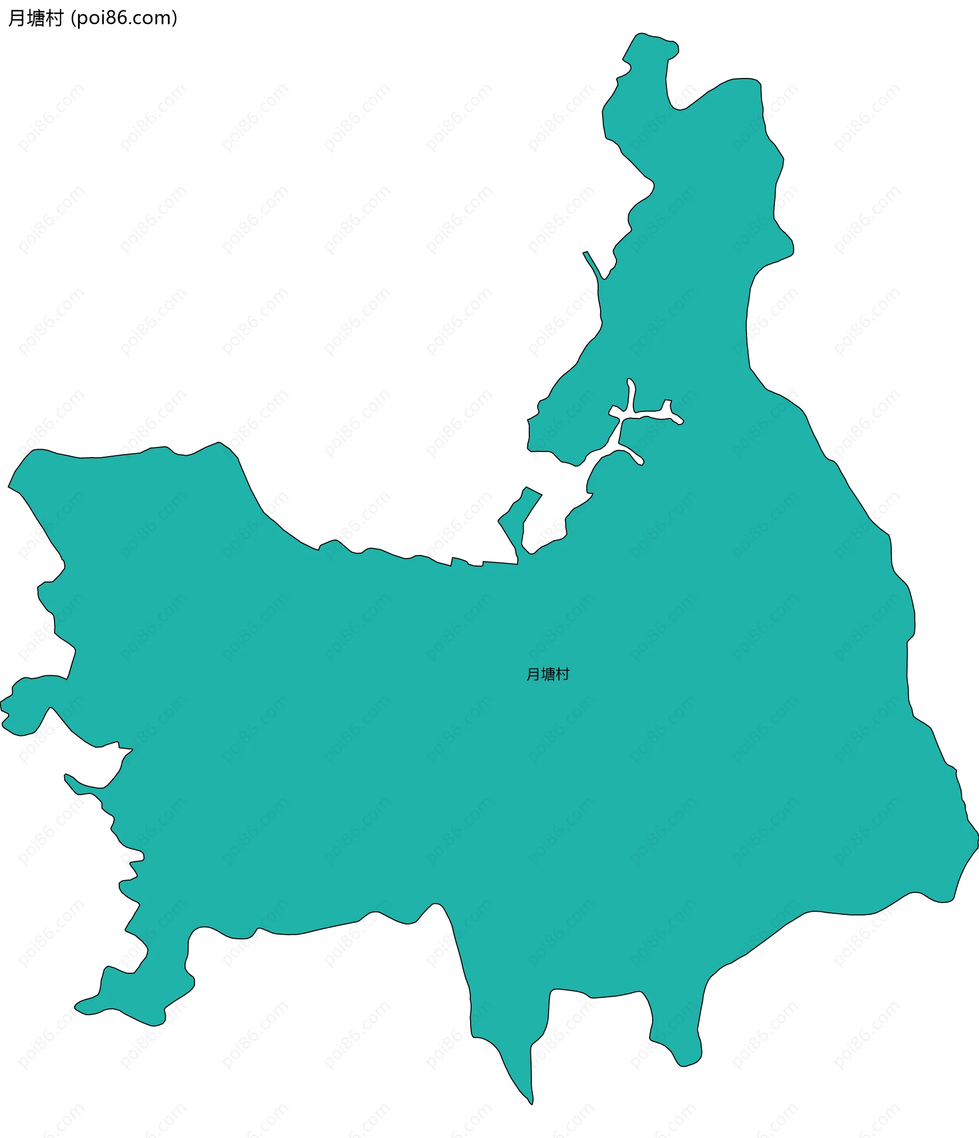 月塘村边界地图