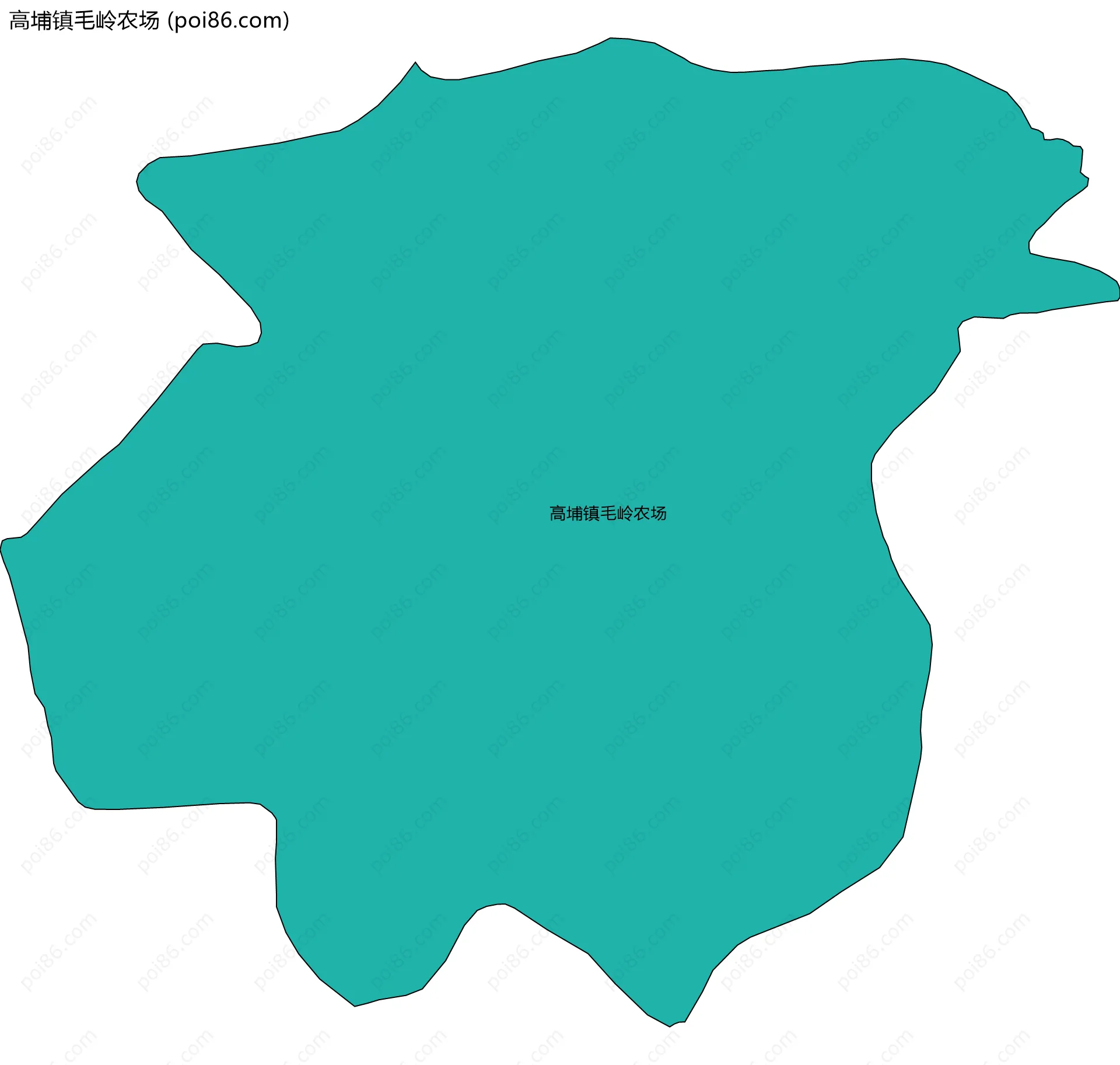 高埔镇毛岭农场边界地图
