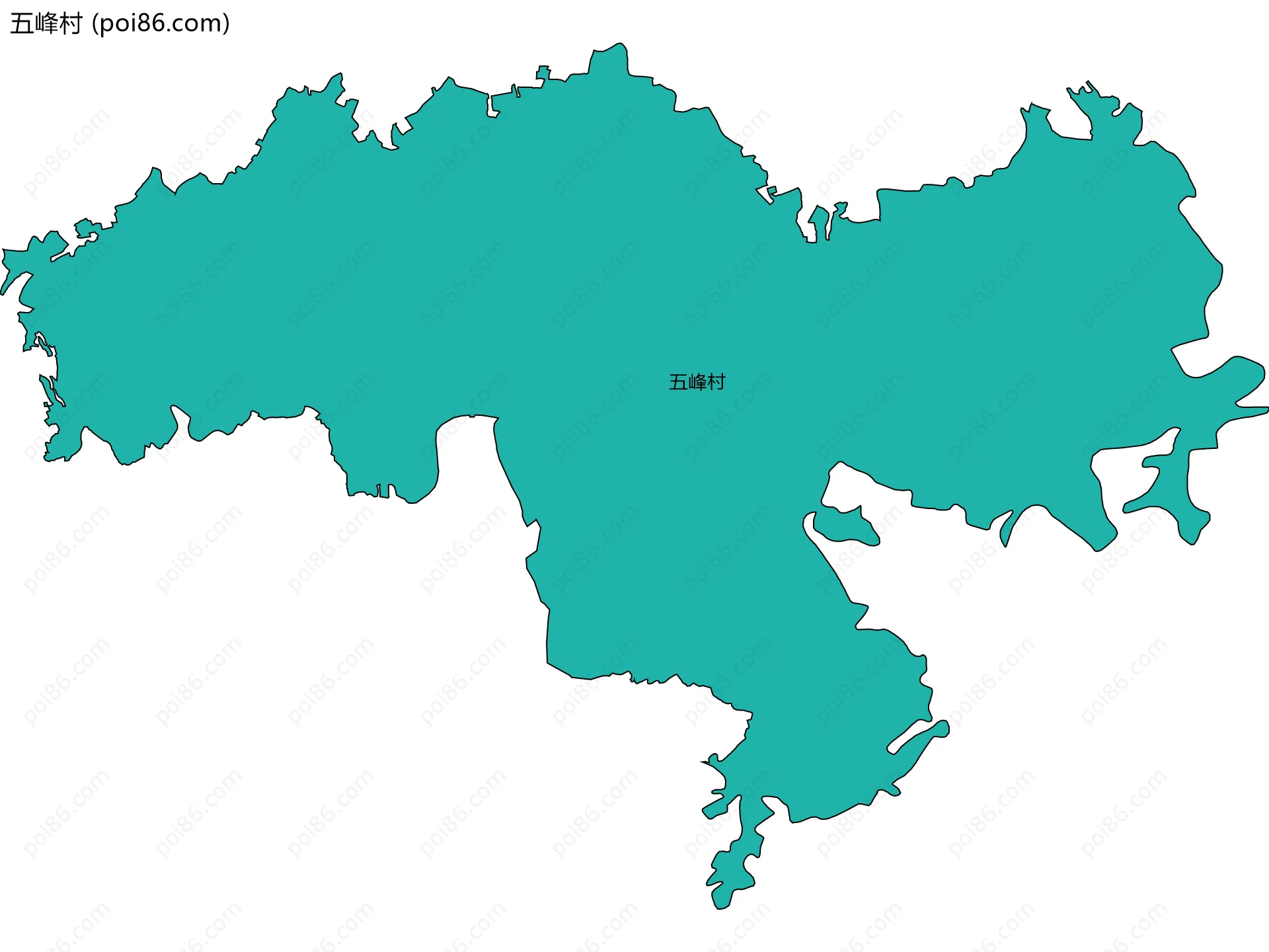 五峰村边界地图