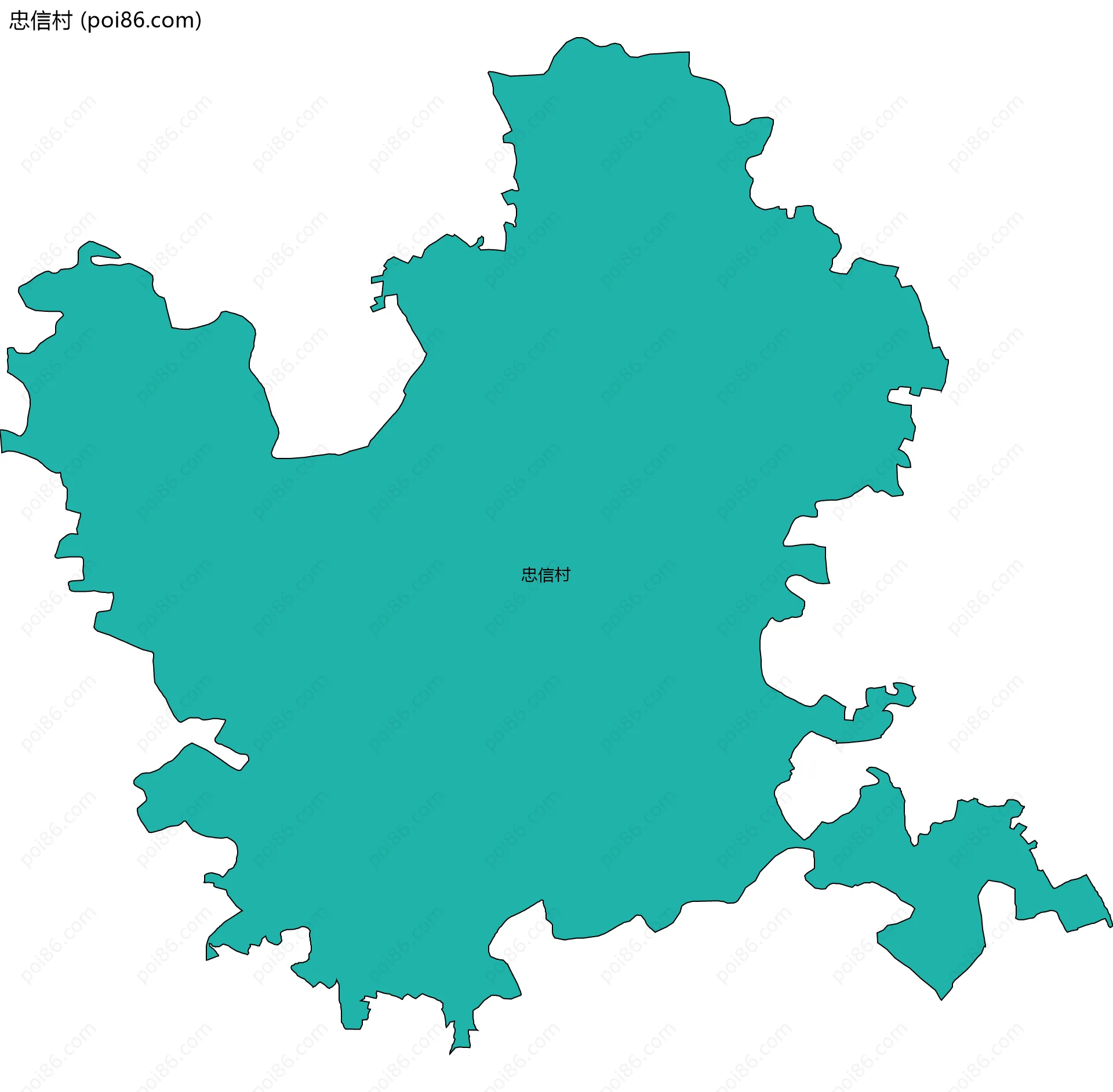 忠信村边界地图