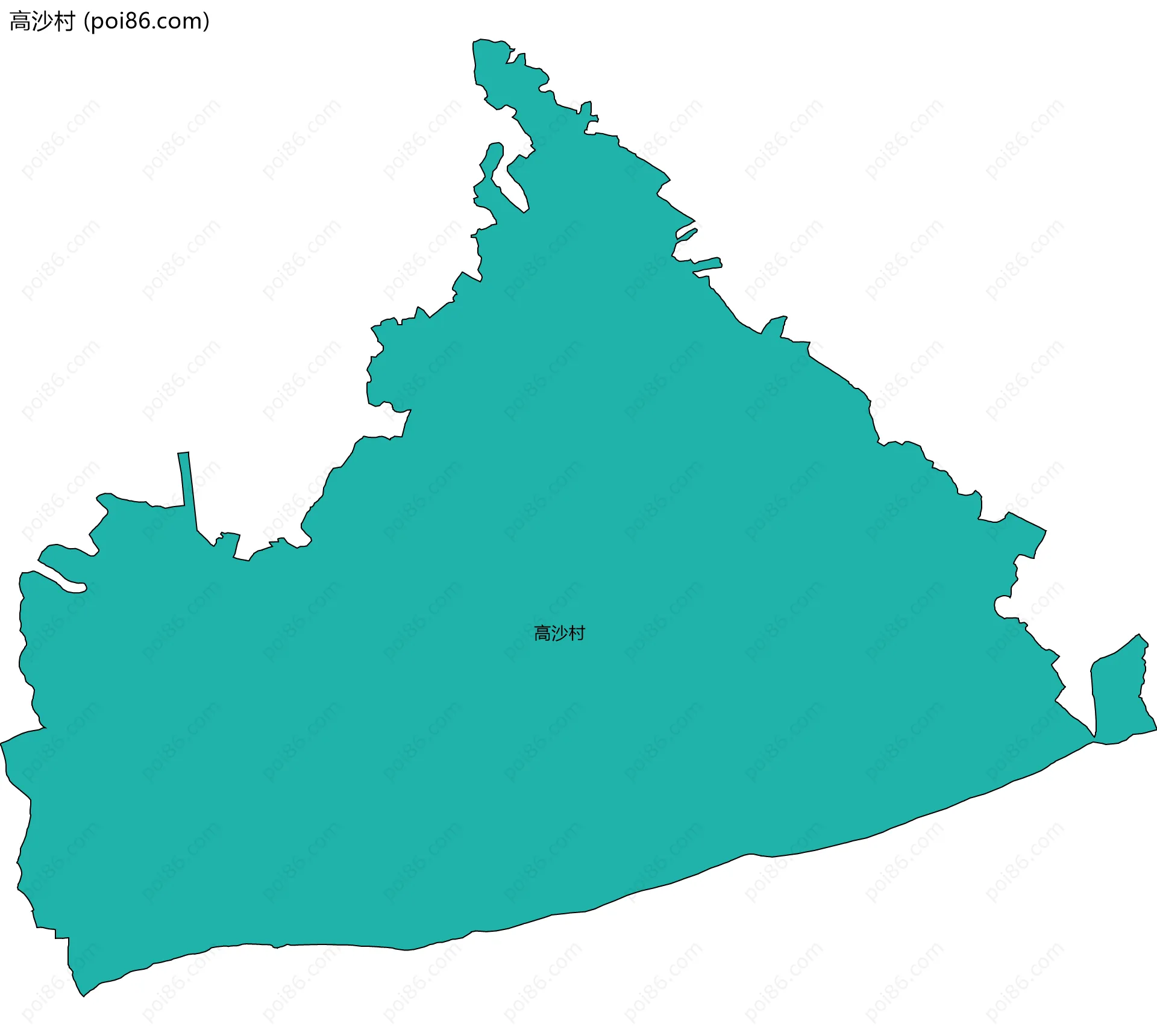 高沙村边界地图