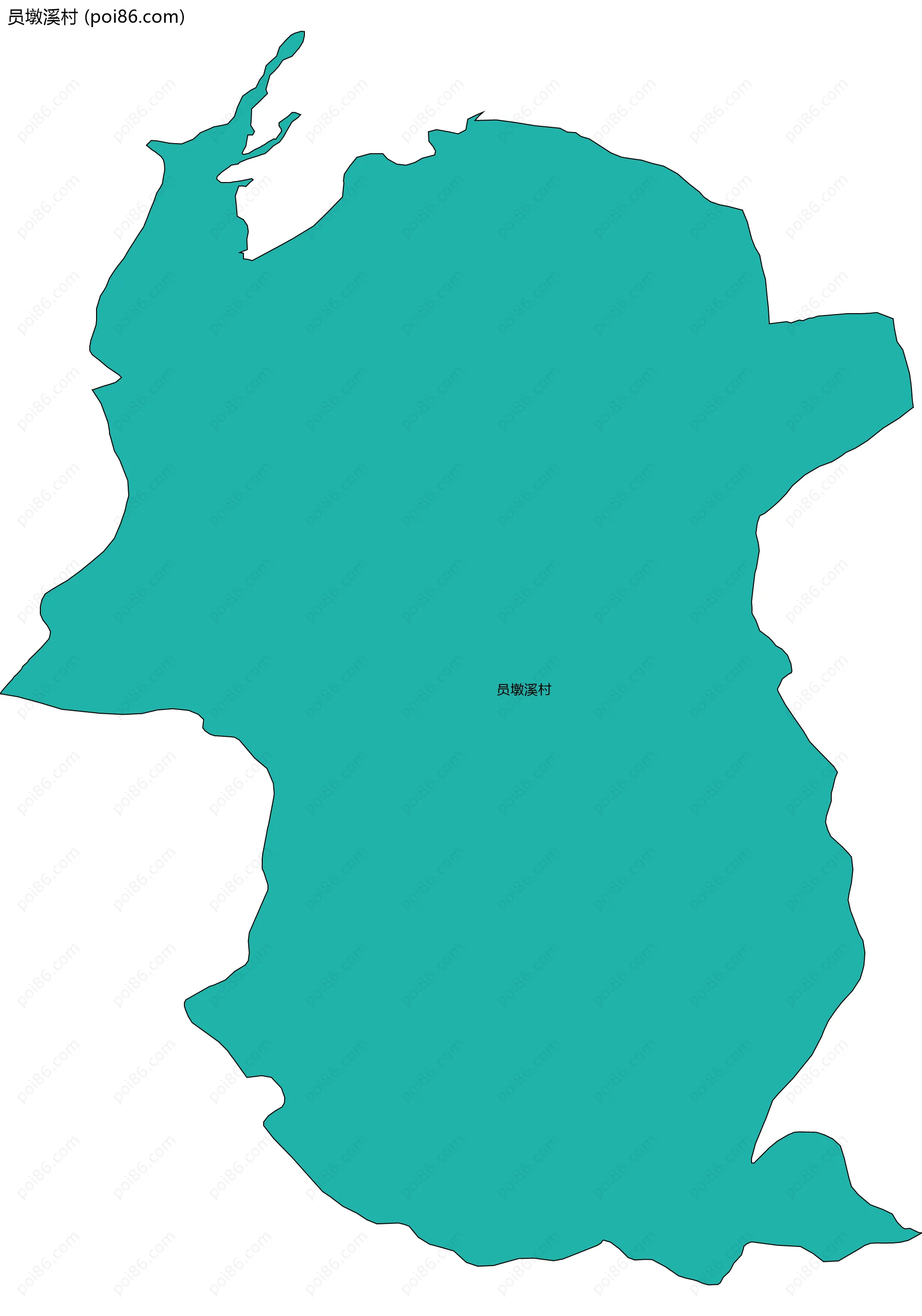 员墩溪村边界地图