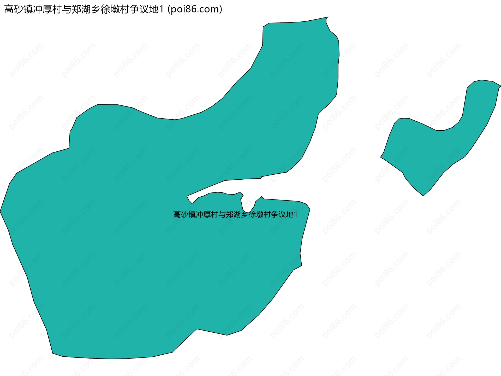 高砂镇冲厚村与郑湖乡徐墩村争议地1边界地图