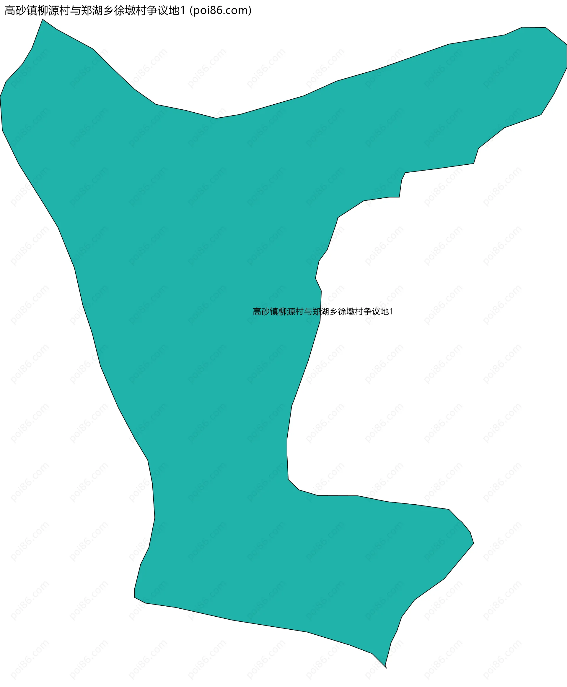 高砂镇柳源村与郑湖乡徐墩村争议地1边界地图