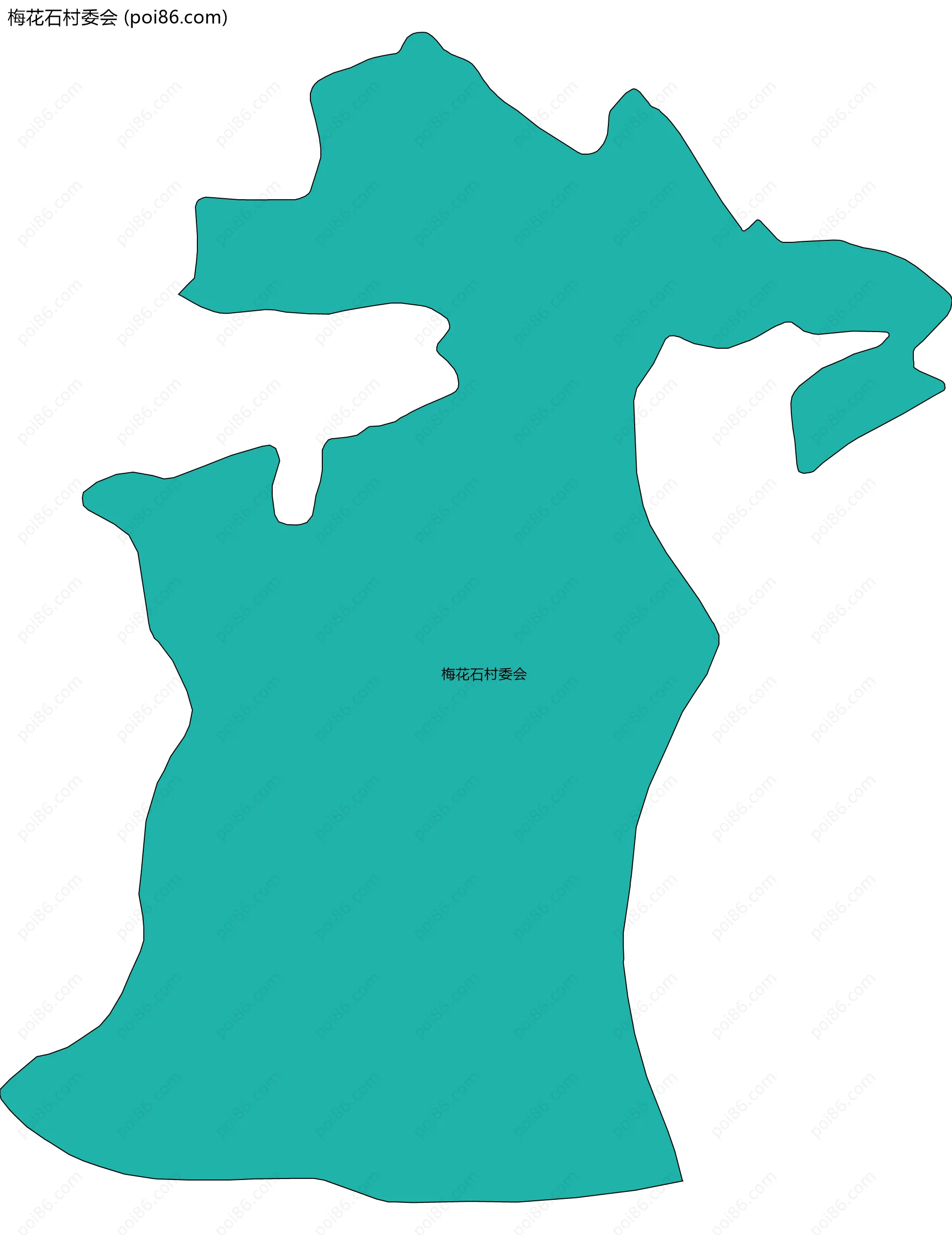 梅花石村委会边界地图