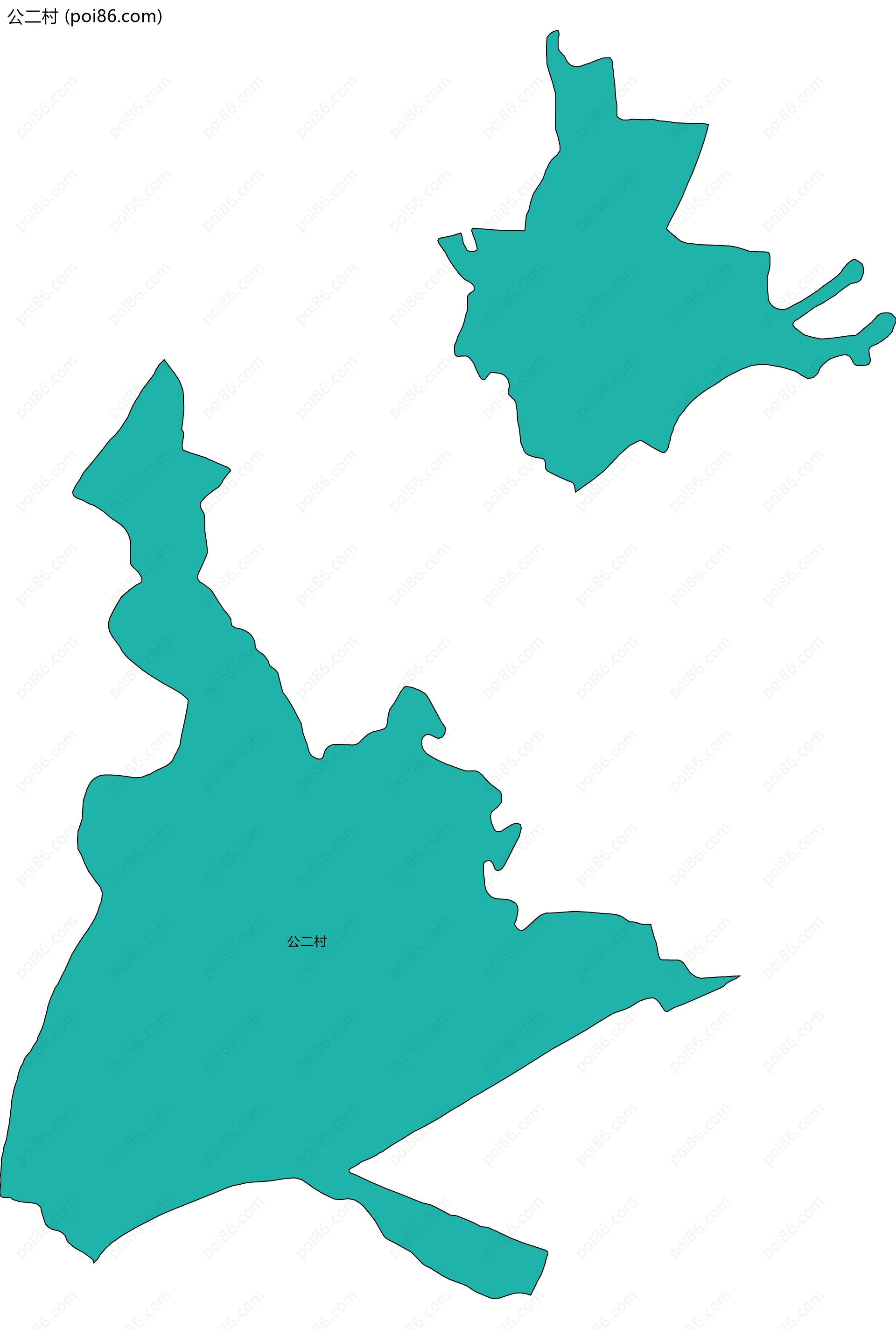 公二村边界地图