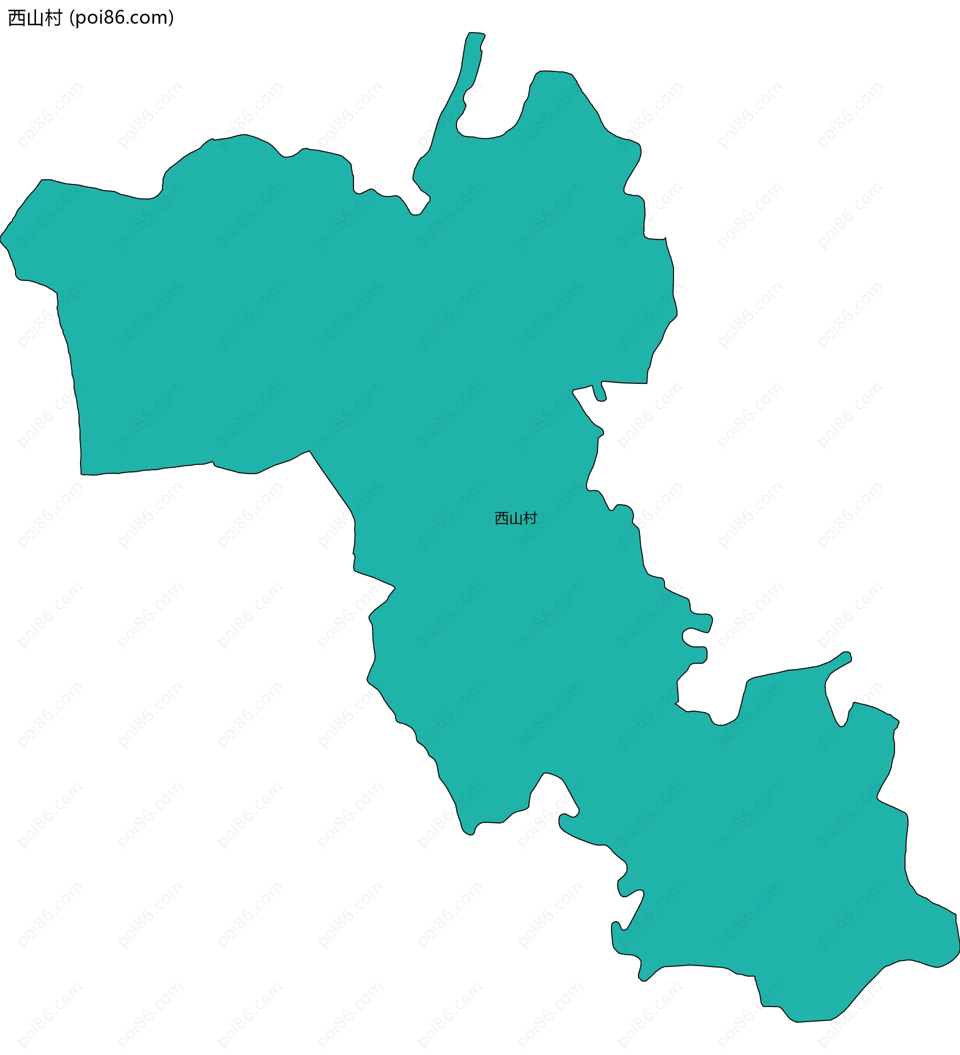 西山村边界地图