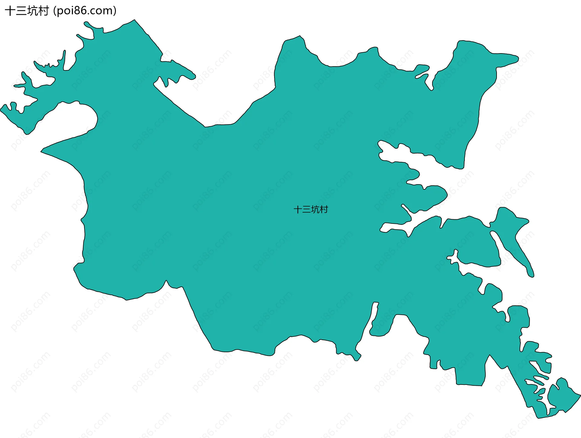 十三坑村边界地图