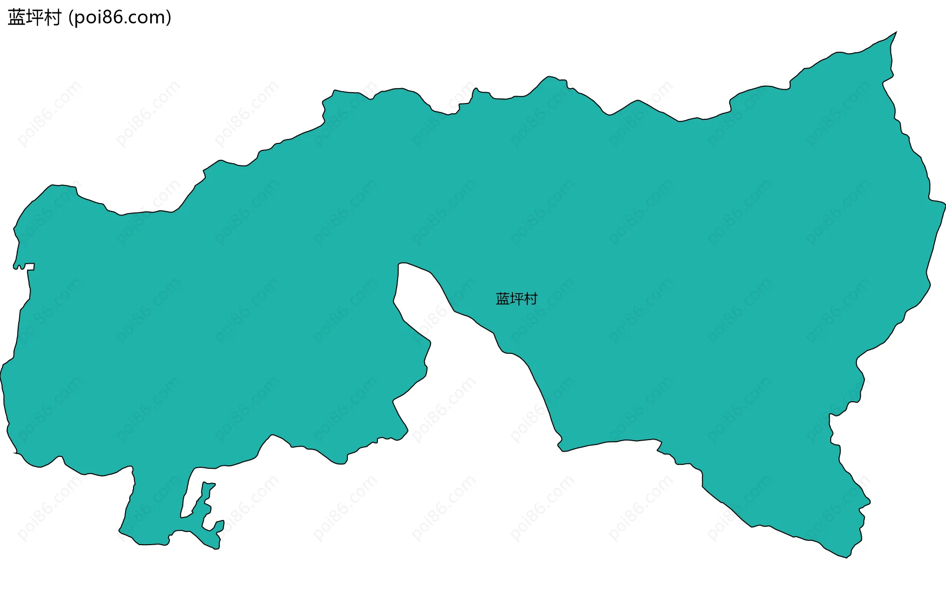 蓝坪村边界地图