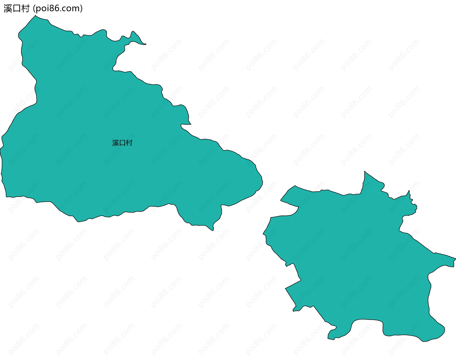 溪口村边界地图