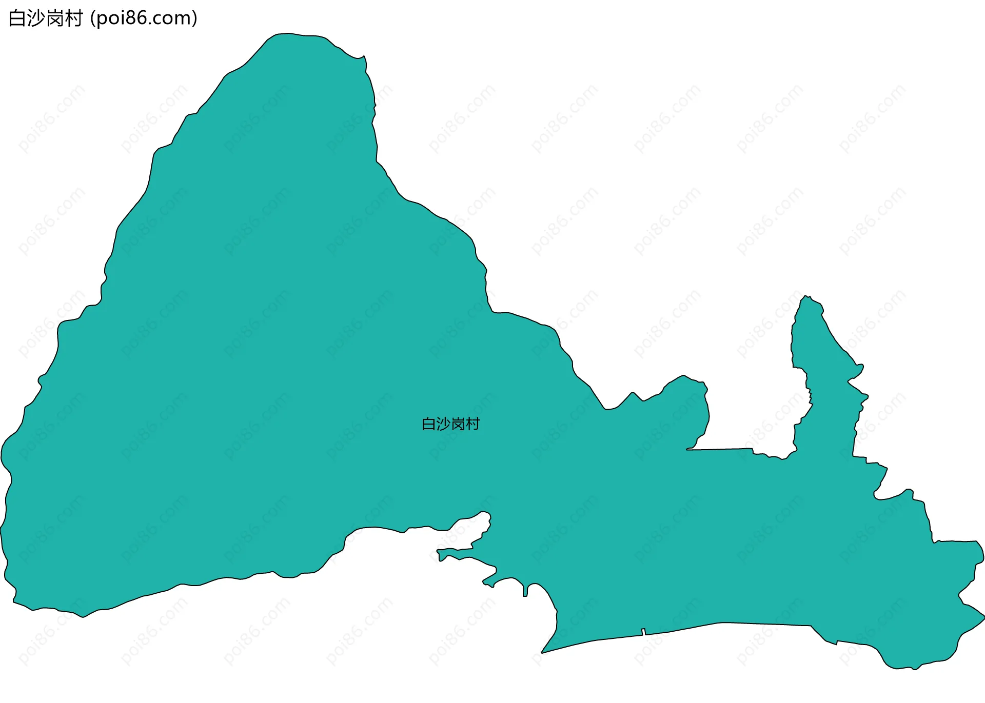 白沙岗村边界地图