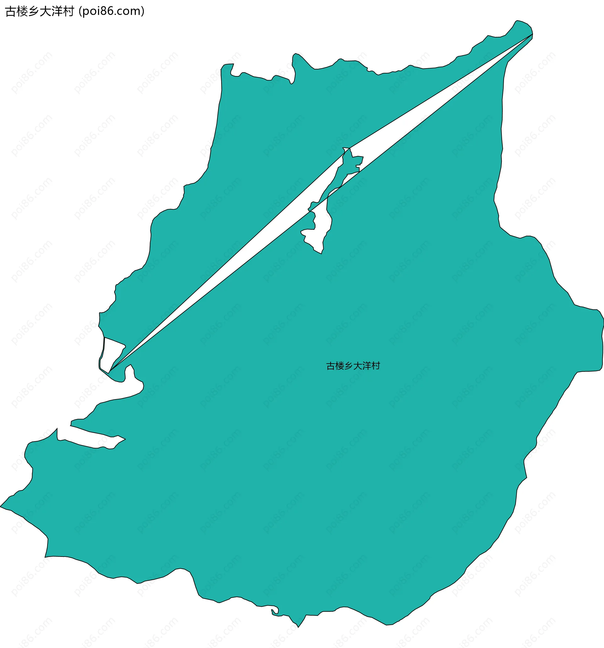 古楼乡大洋村边界地图